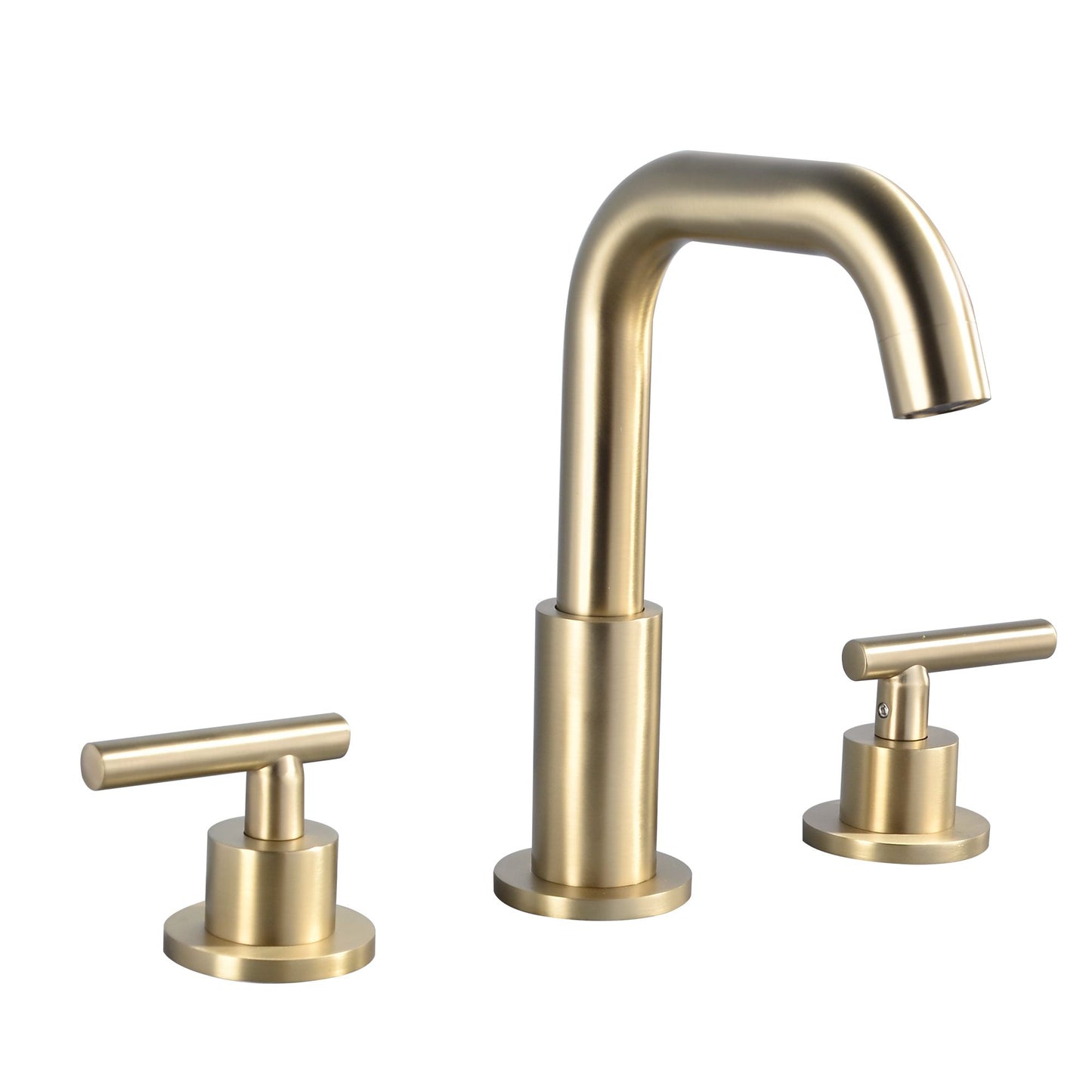 Brushed Gold Double Handle 360 Swivel Bathroom Sink Faucet with Accessrise