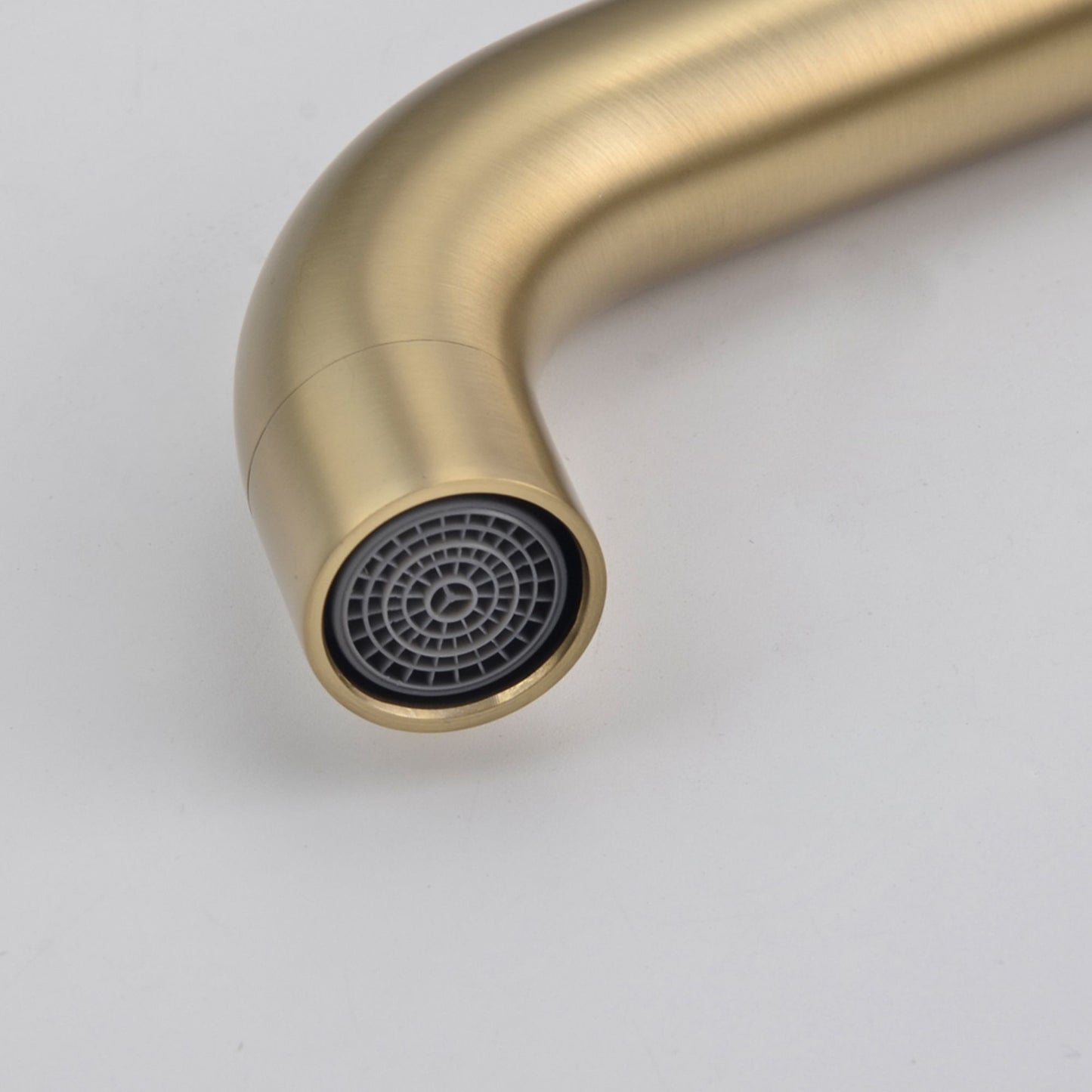 Brushed Gold Double Handle 360 Swivel Bathroom Sink Faucet with Accessrise