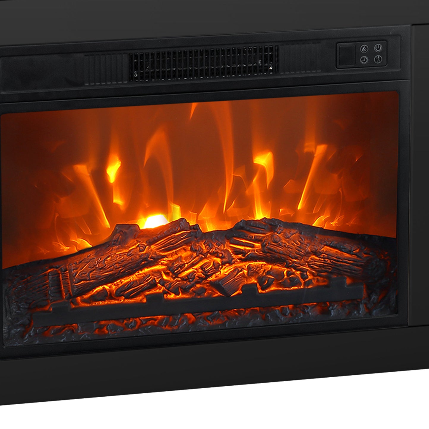 IHOMEADORE 66" Black LED TV Stand with 23" Insert Electric Fireplace for TVs up to 75", Modern