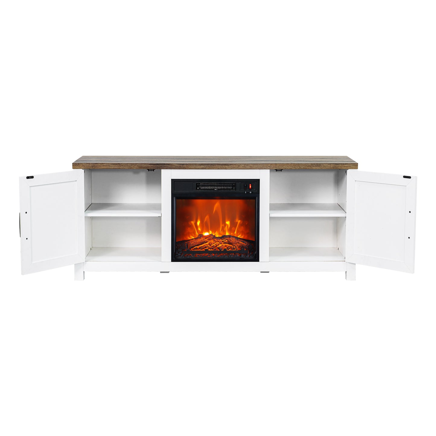 IHOMEADORE 58-inch Electric Fireplace TV Stands Console Table with 18" Electric Fireplace, Farmhouse
