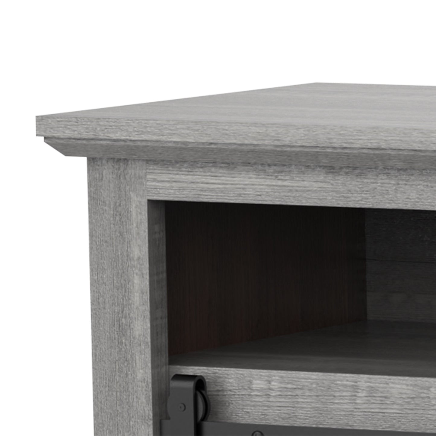 IHOMEADORE 68" Grey Sliding Barn Door TV Stand with Storage Open Compartment for TVs up to 75", Farmhouse