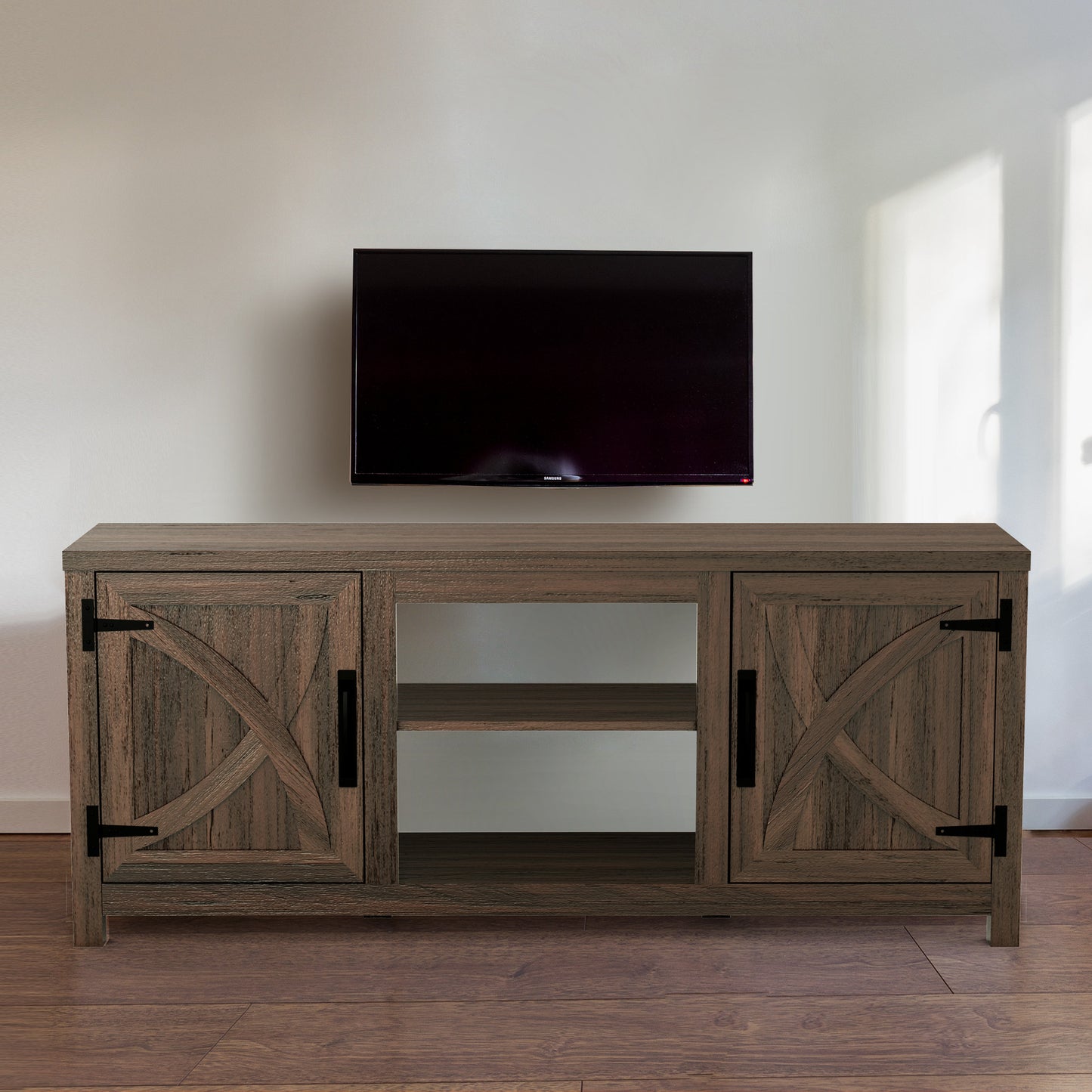 IHOMEADORE 58-inch Barn Door Media Consoles TV Stand for TVs up to 65", Farmhouse