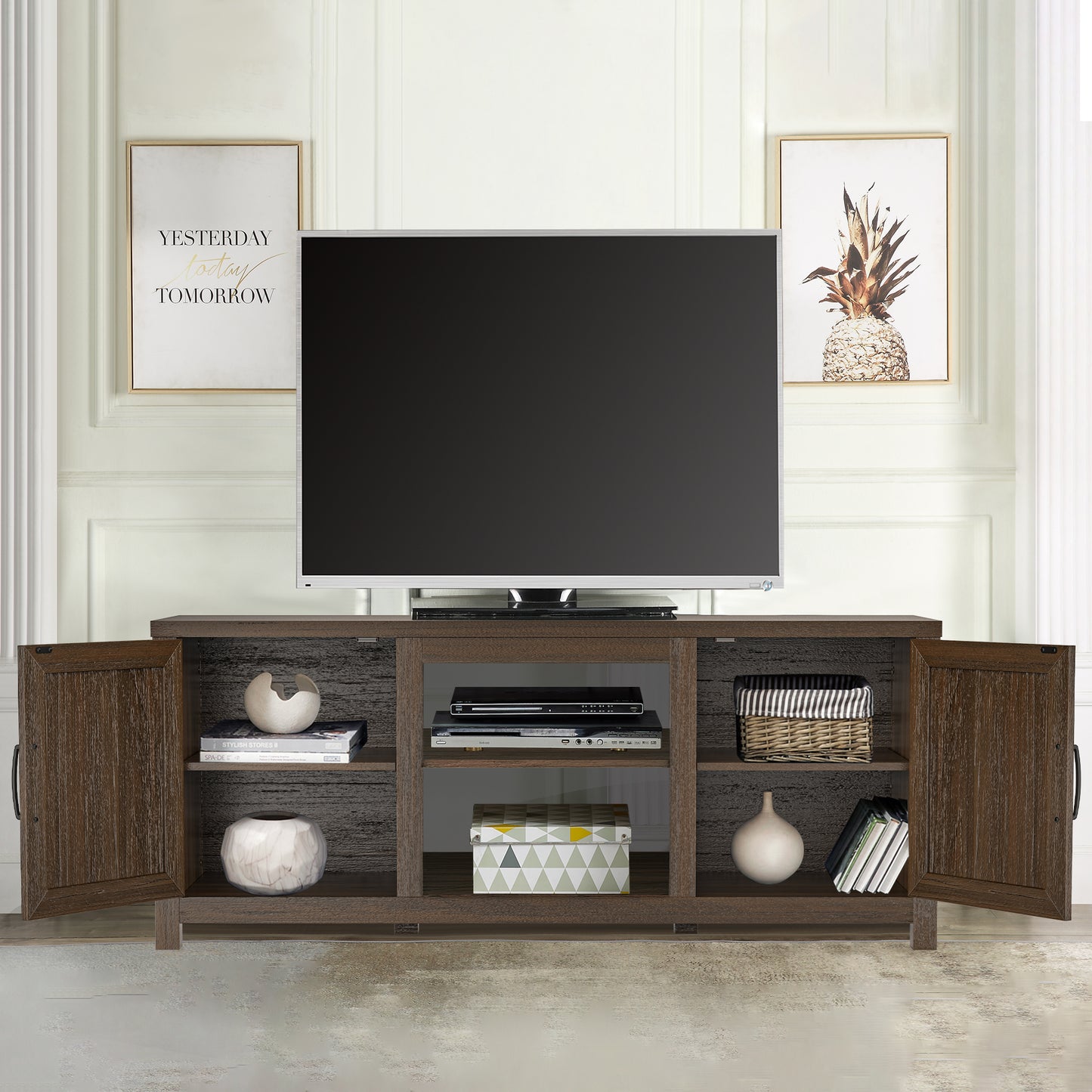IHOMEADORE 58-inch Barn Door Media Consoles TV Stand for TVs up to 65", Farmhouse