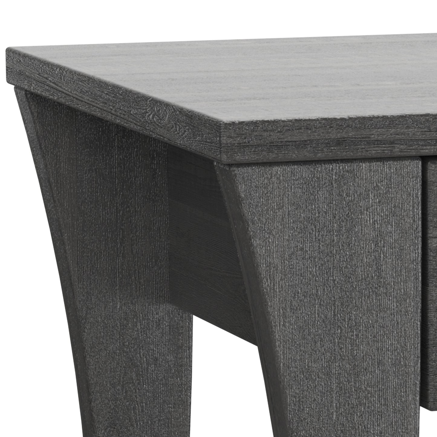 22" Gray Rustic Storage Side Table with Open Shelf, Farmhouse