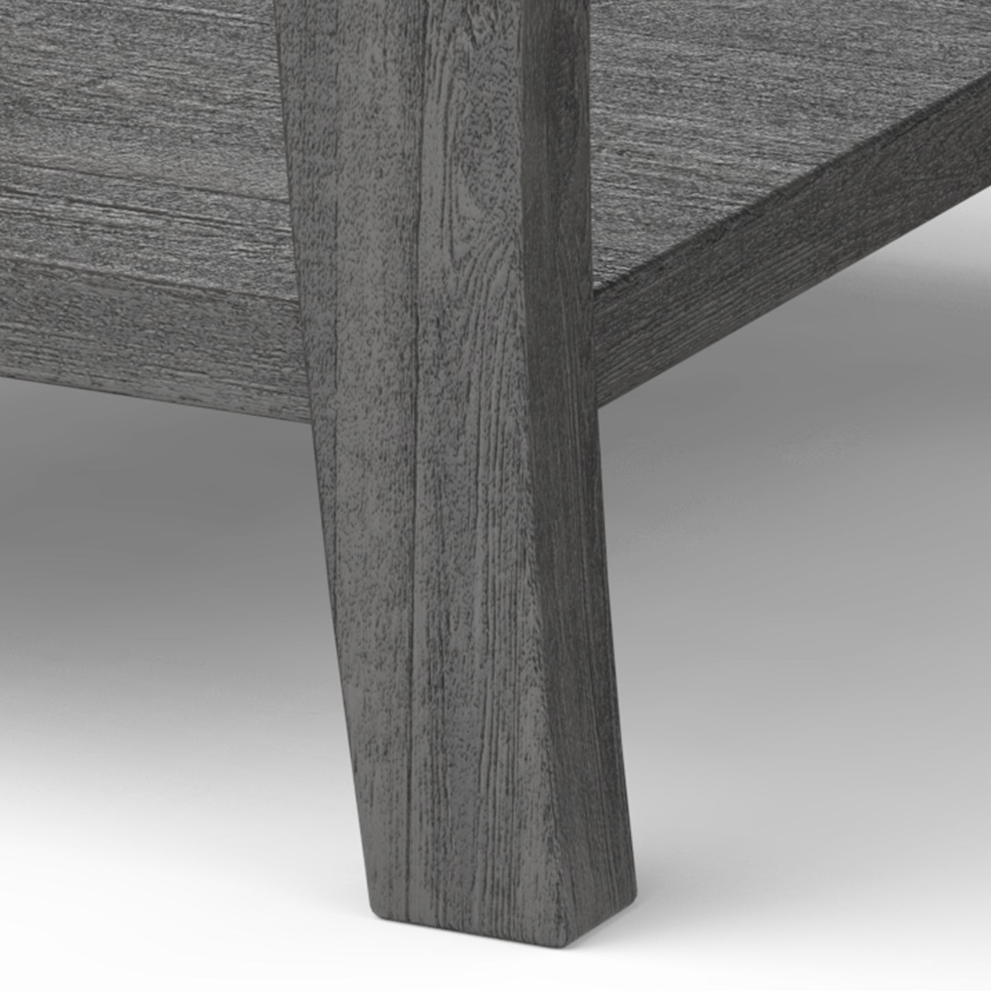 22" Gray Rustic Storage Side Table with Open Shelf, Farmhouse