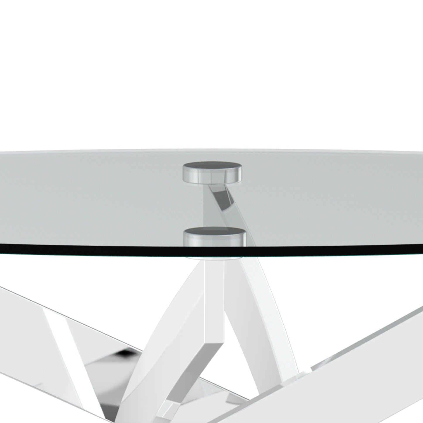 47.25"L Chrome Modern Coffee Table with 10mm Tempered Glass Top