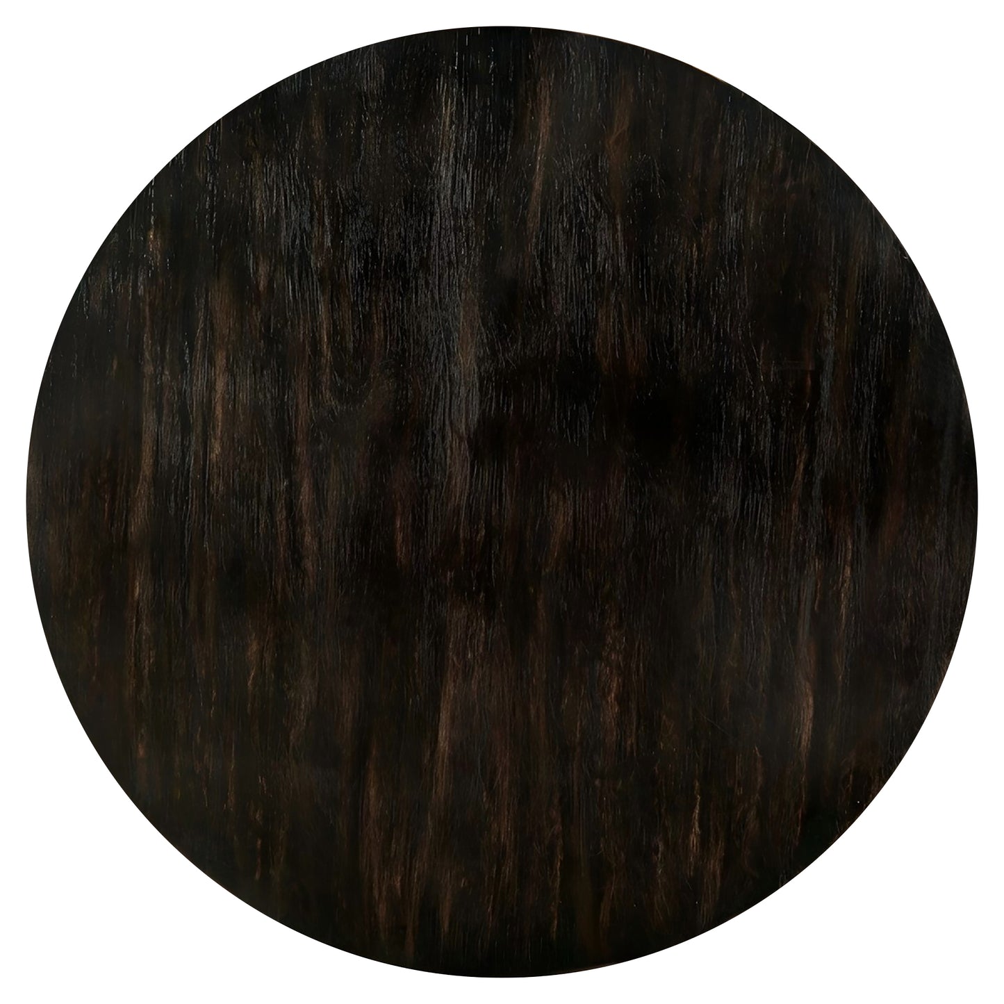 36" Round Traditional Coffee Table in Antique Black with Open Shelf