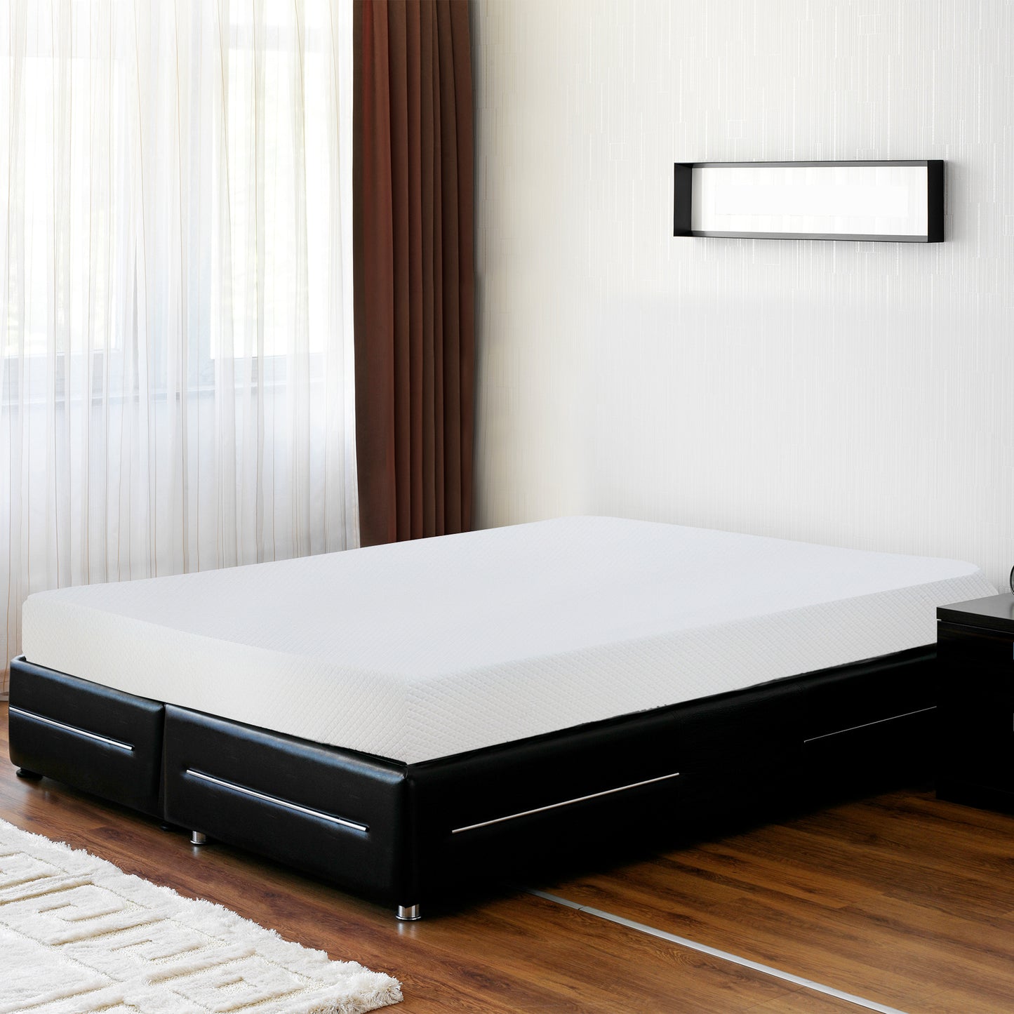 75L x 54W x 6H White Memory Foam Mattress Plush Comfort Roll in a Box Full Size