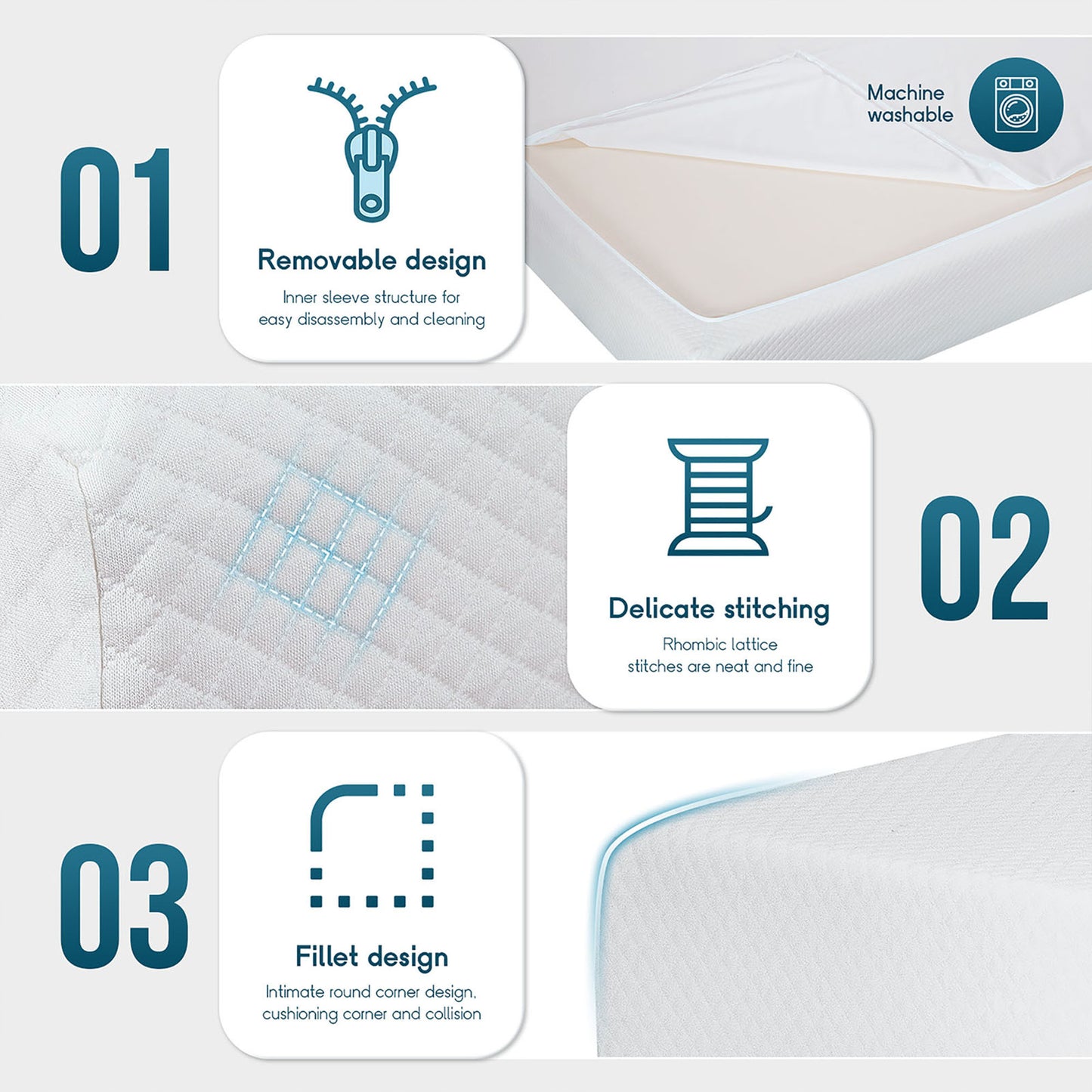 80“L x 60”W x 6“H White Memory Foam Mattress Plush Comfort Roll in a Box Queen Size