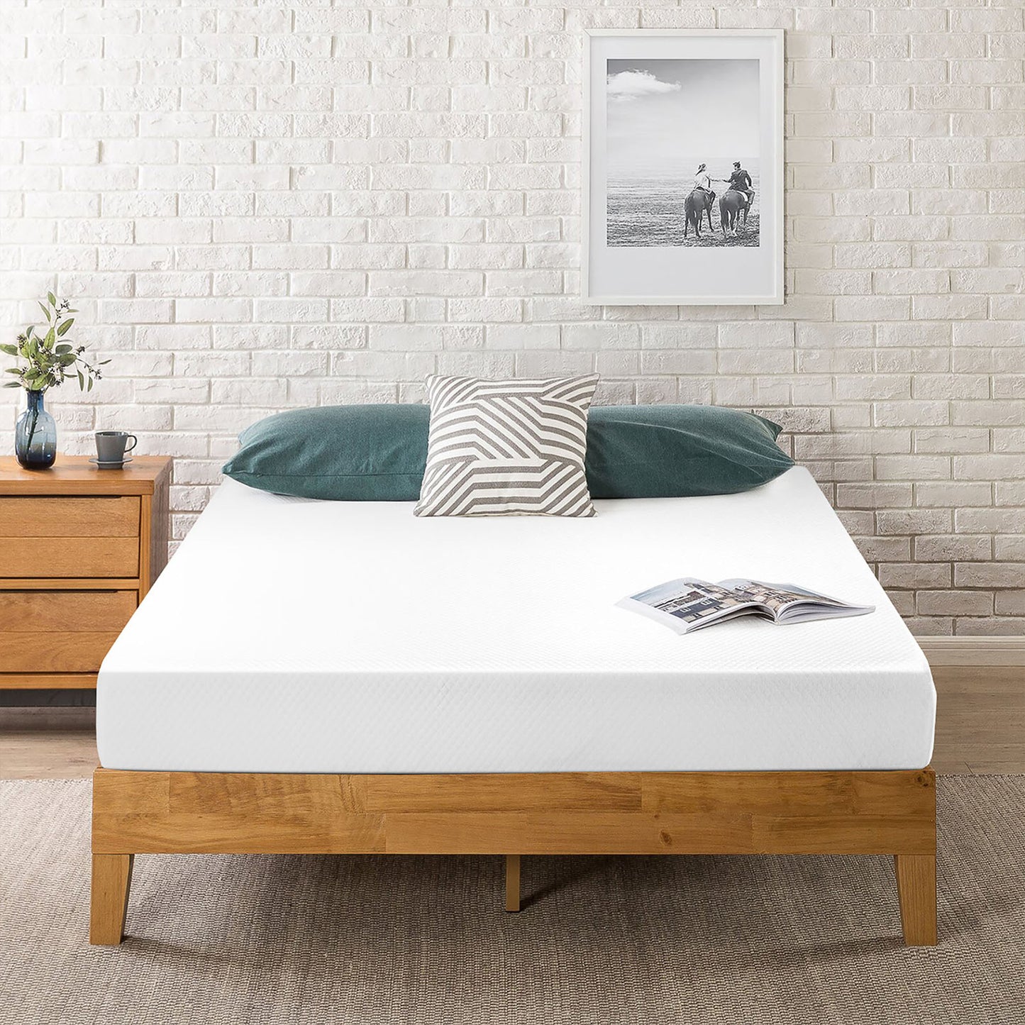 80“L x 60”W x 6“H White Memory Foam Mattress Plush Comfort Roll in a Box Queen Size