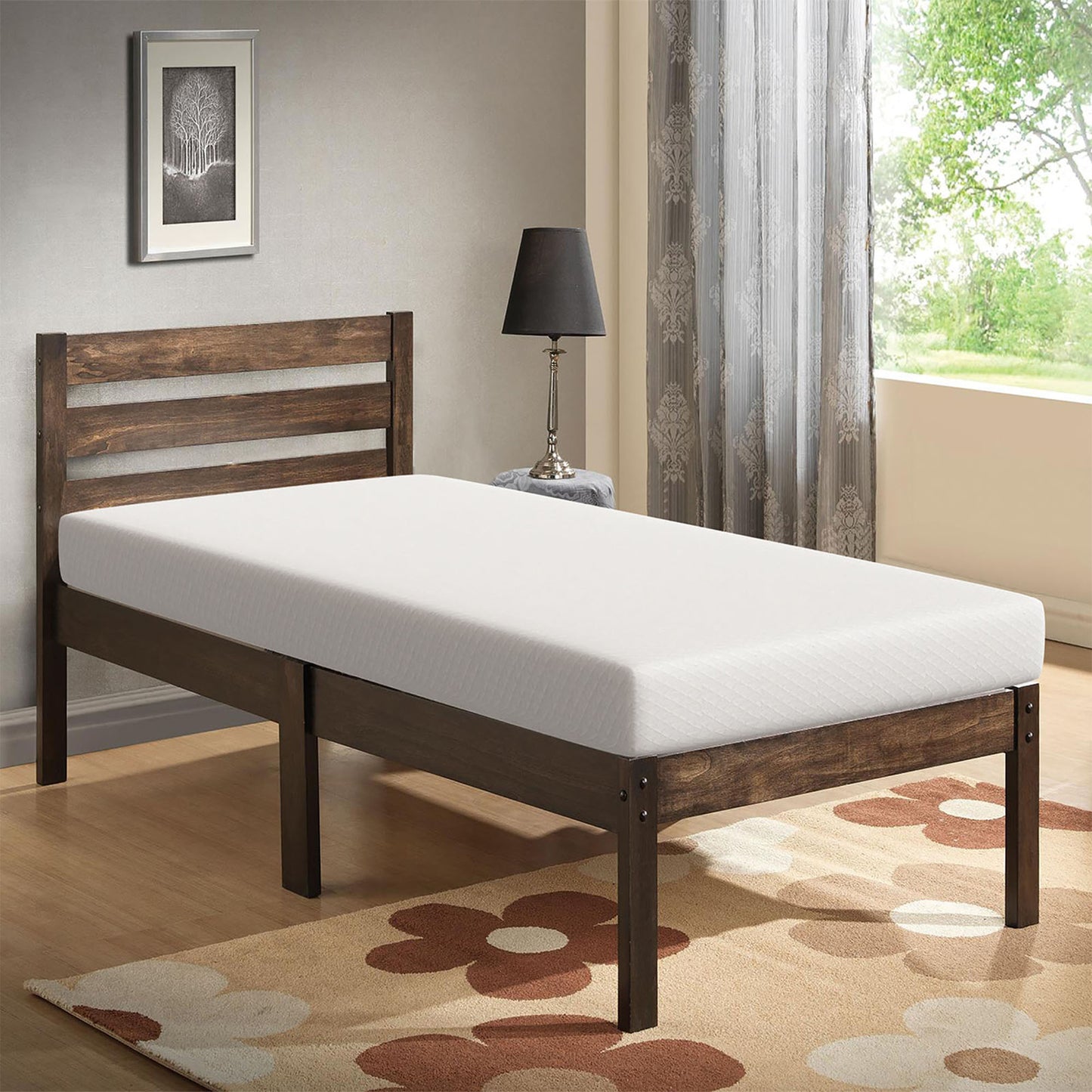 75"L x 39"W x 6"H White Plush Comfort Memory Foam Mattress , Roll-in-a-Box