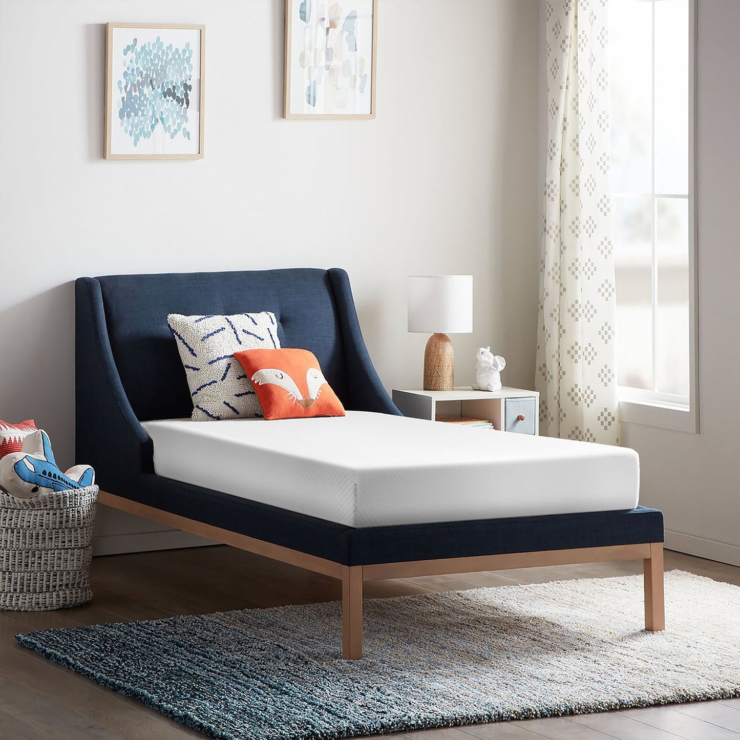 75"L x 39"W x 6"H White Plush Comfort Memory Foam Mattress , Roll-in-a-Box