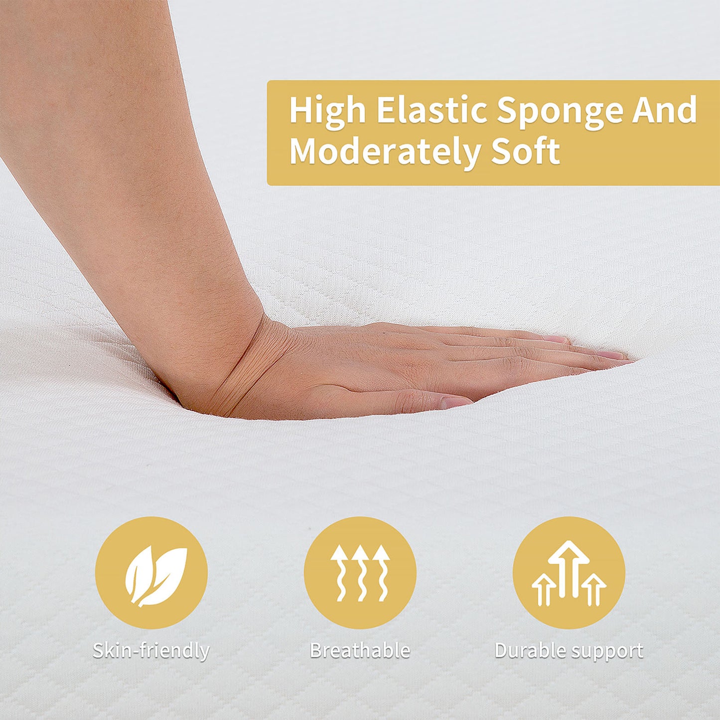 75“L x 39”W x 8“H White Plush Comfort Memory Foam Mattress