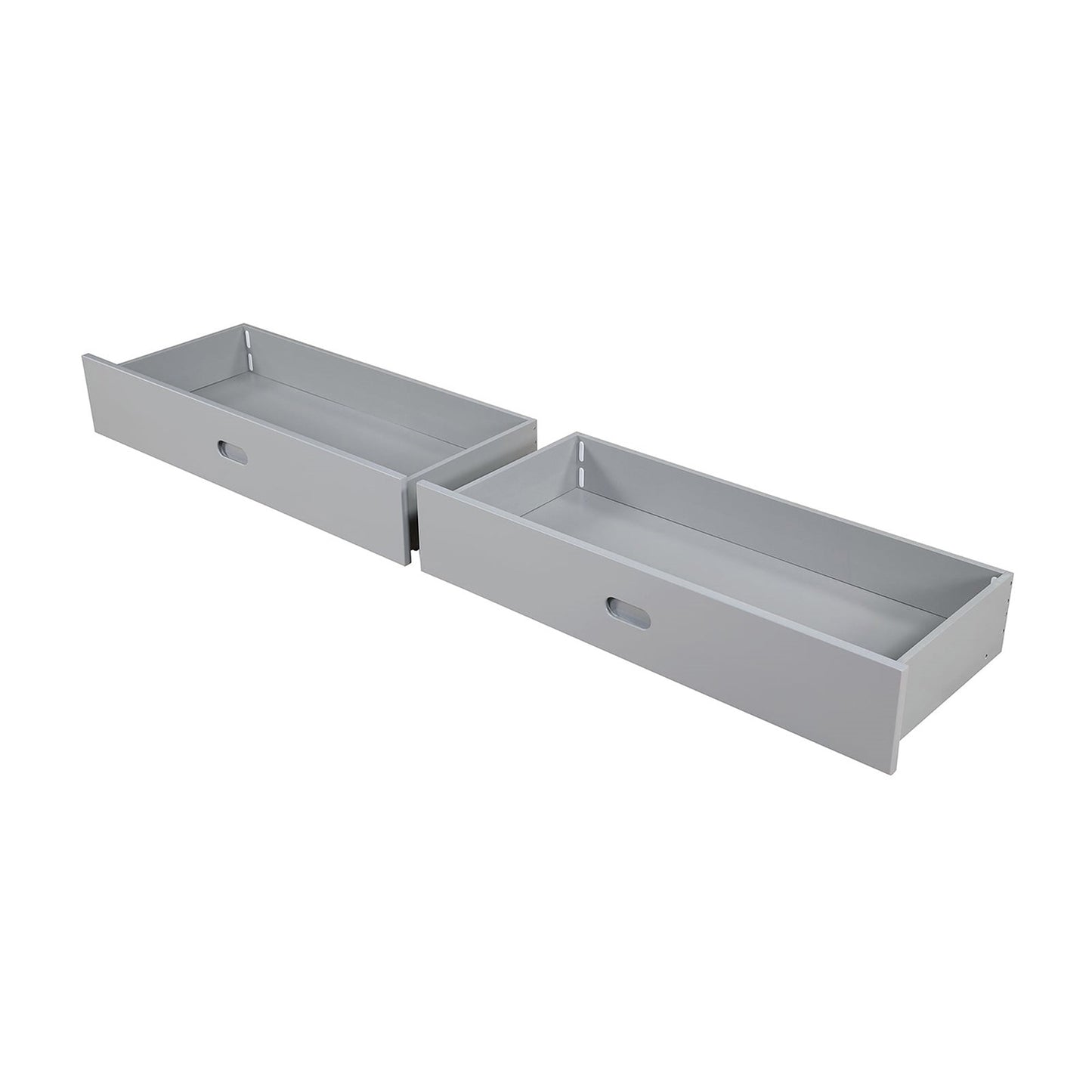79"W x 61"D x 65"H Modern Gray Twin Over Full Bunk Bed with Slat Design Ladder and Storage Drawers