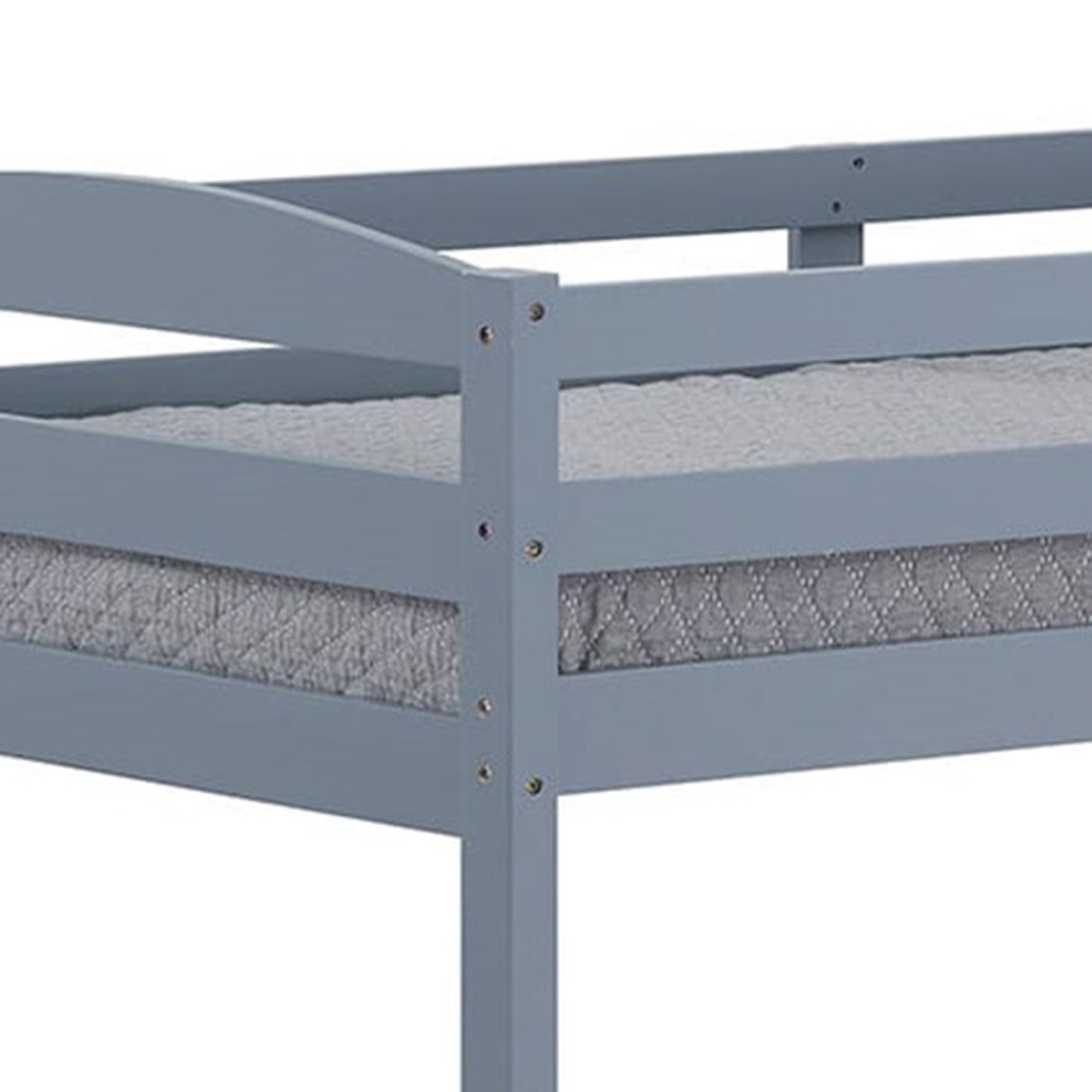 79“W x 42.5”D x 65“H Traditional Gray Twin over Twin Bunk Bed with Arch Slat Design