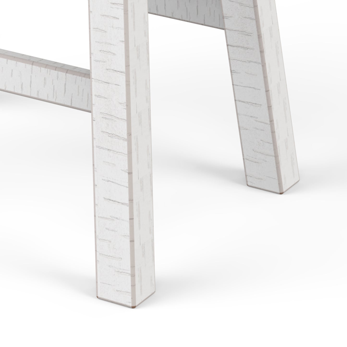 17.5"W x 13"D x 24"H Modern Gray White Solid Wood Stool with Contour Seat