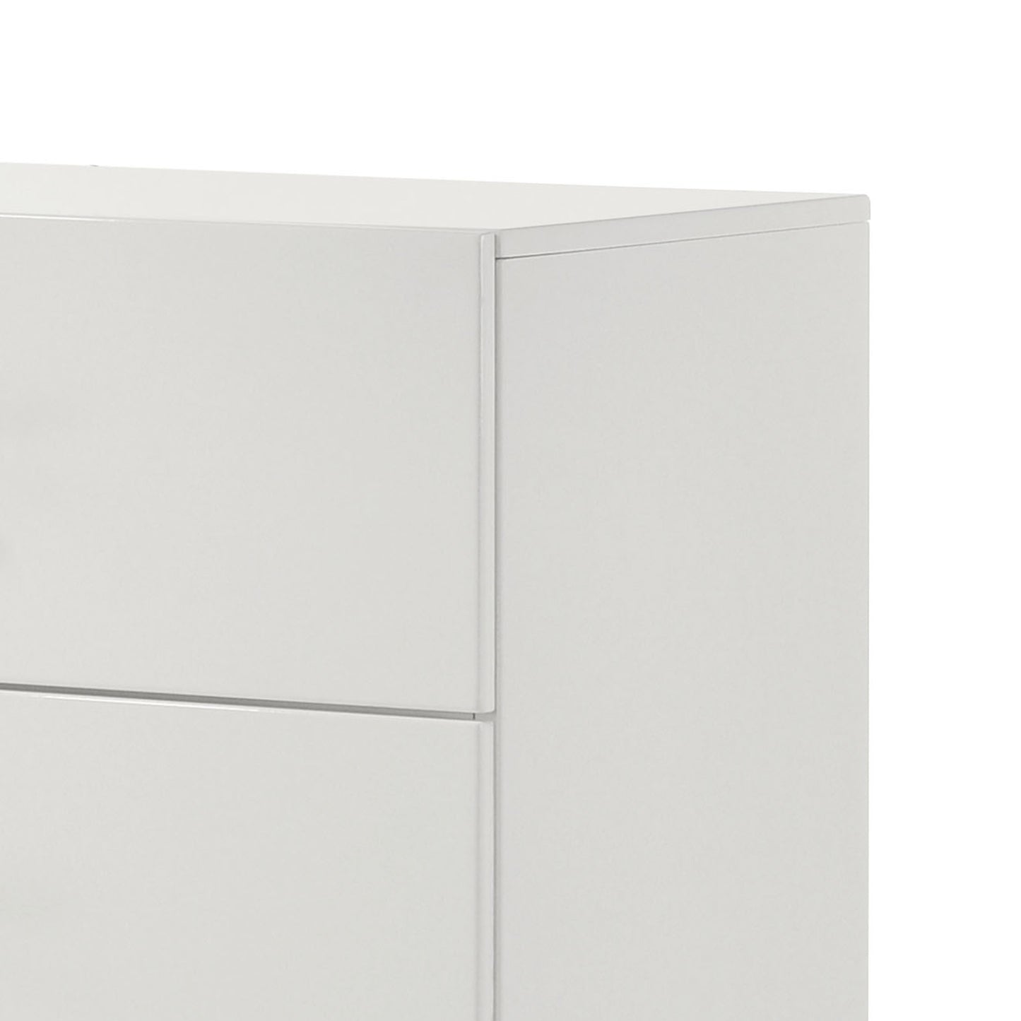 31.5" Contemporary White Chest with Rhinestone Accents and High Gloss UV Finish