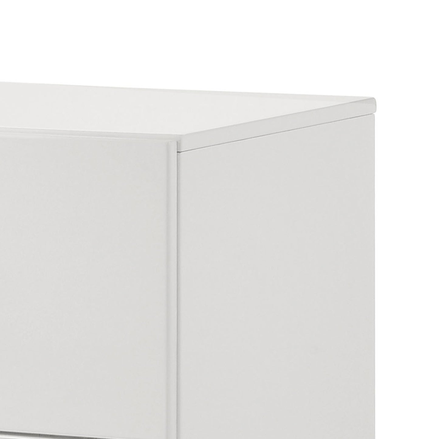 25.5" Contemporary White Nightstand with Rhinestone Accents and High-Gloss UV Finish