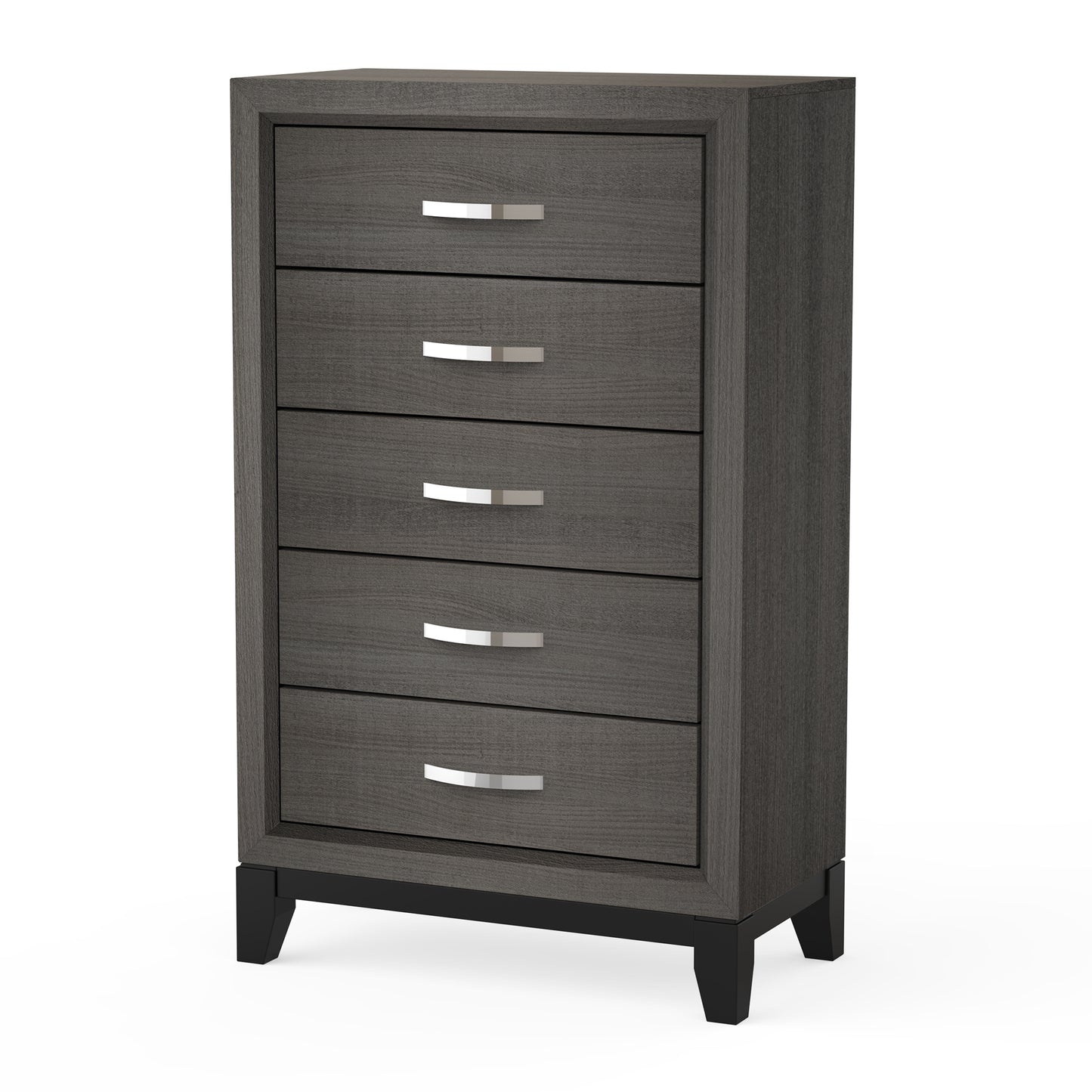 31"W Gray Contemporary Chest with Two-Tone Design and Wooden Legs
