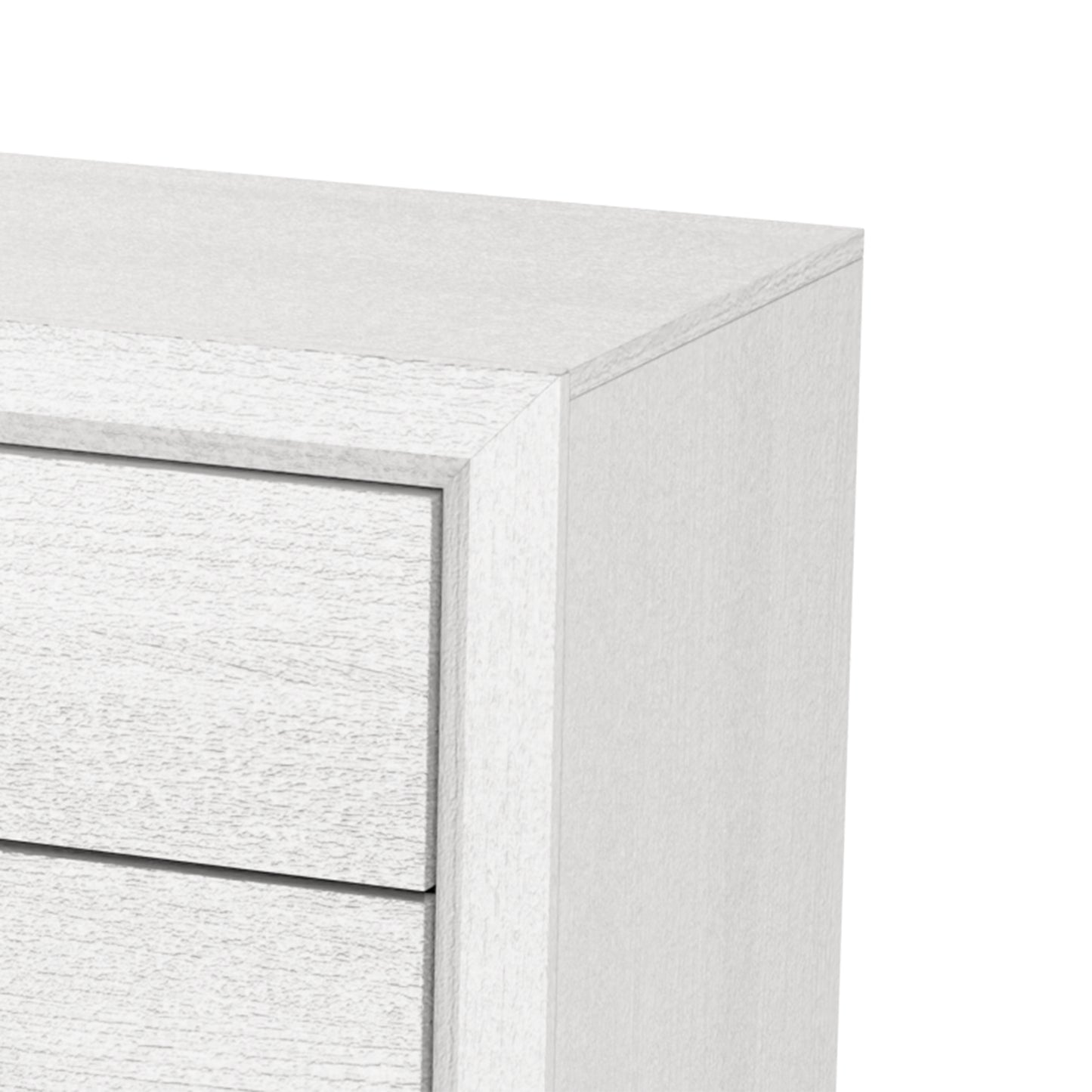 31"W White Modern Chest with Two-Tone Design and Wooden Legs