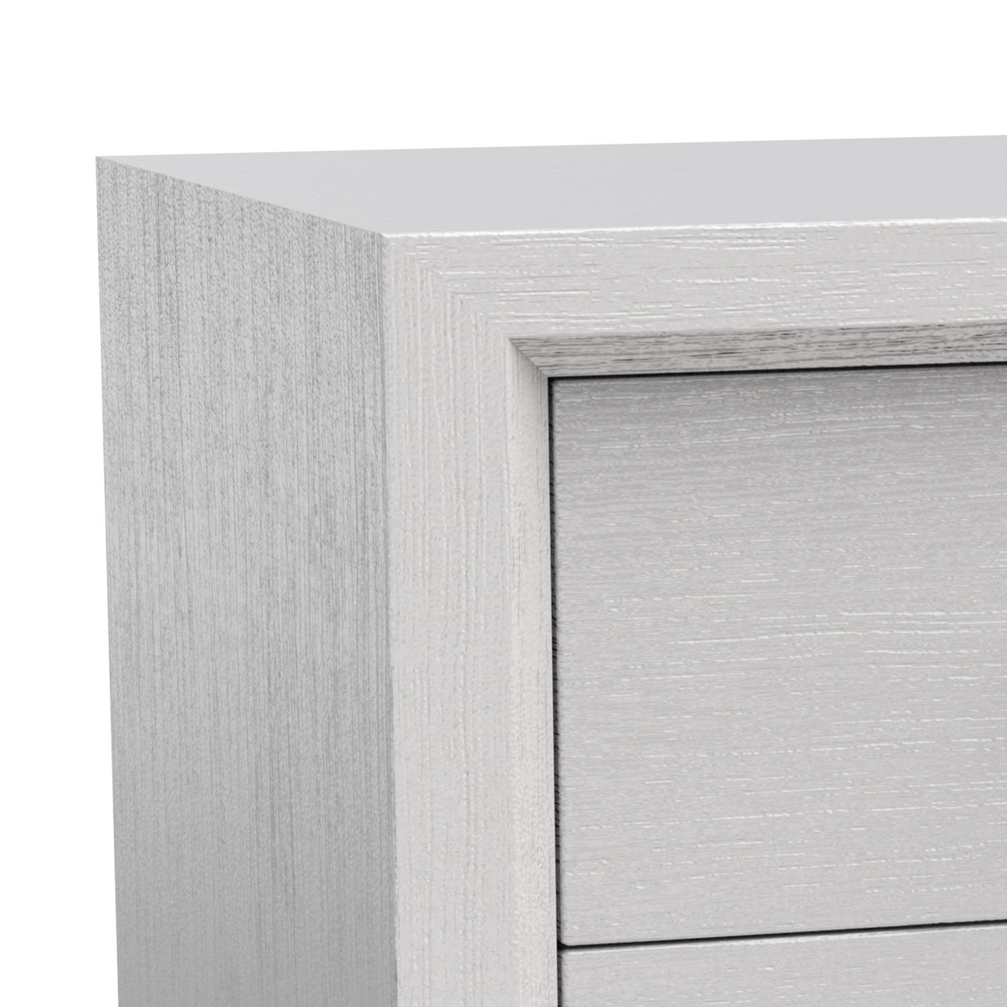 23.5"W White Modern Two-Tone Nightstand with Wooden Legs