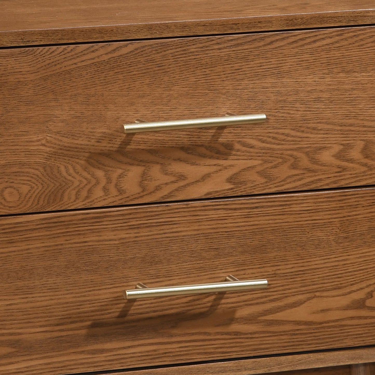 23" Mid-Century Modern Walnut Night Stand with Gold Pulls and Tapered Legs