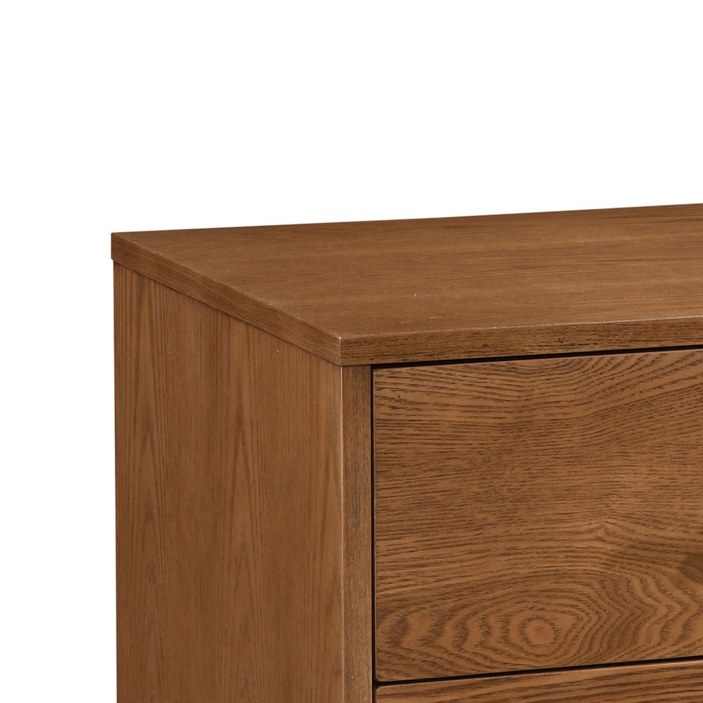 23" Mid-Century Modern Walnut Night Stand with Gold Pulls and Tapered Legs