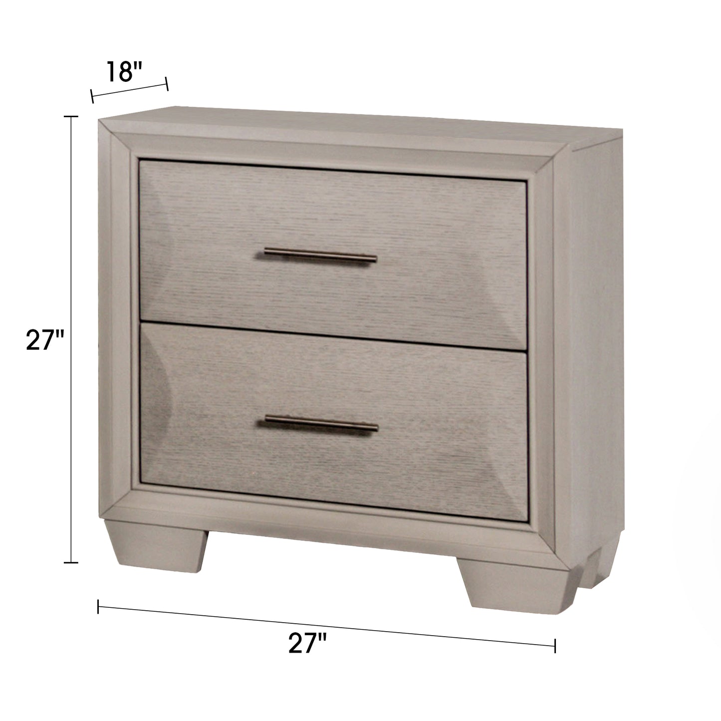 27" Traditional White Oak Nightstand with Gold Pulls and Felt-Lined Drawer
