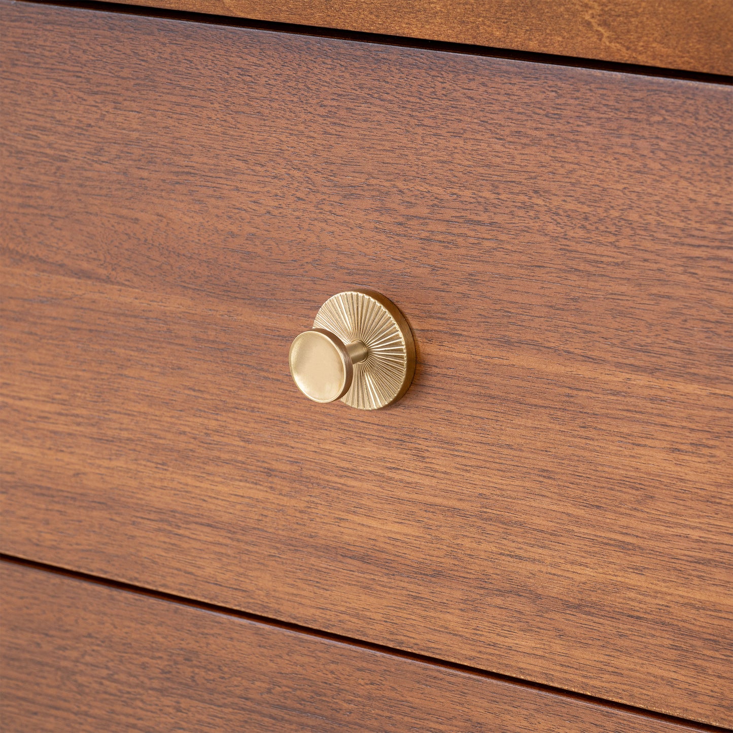 26" Mid-Century Walnut Nightstand with USB Port, LED Light, and Gold Accents