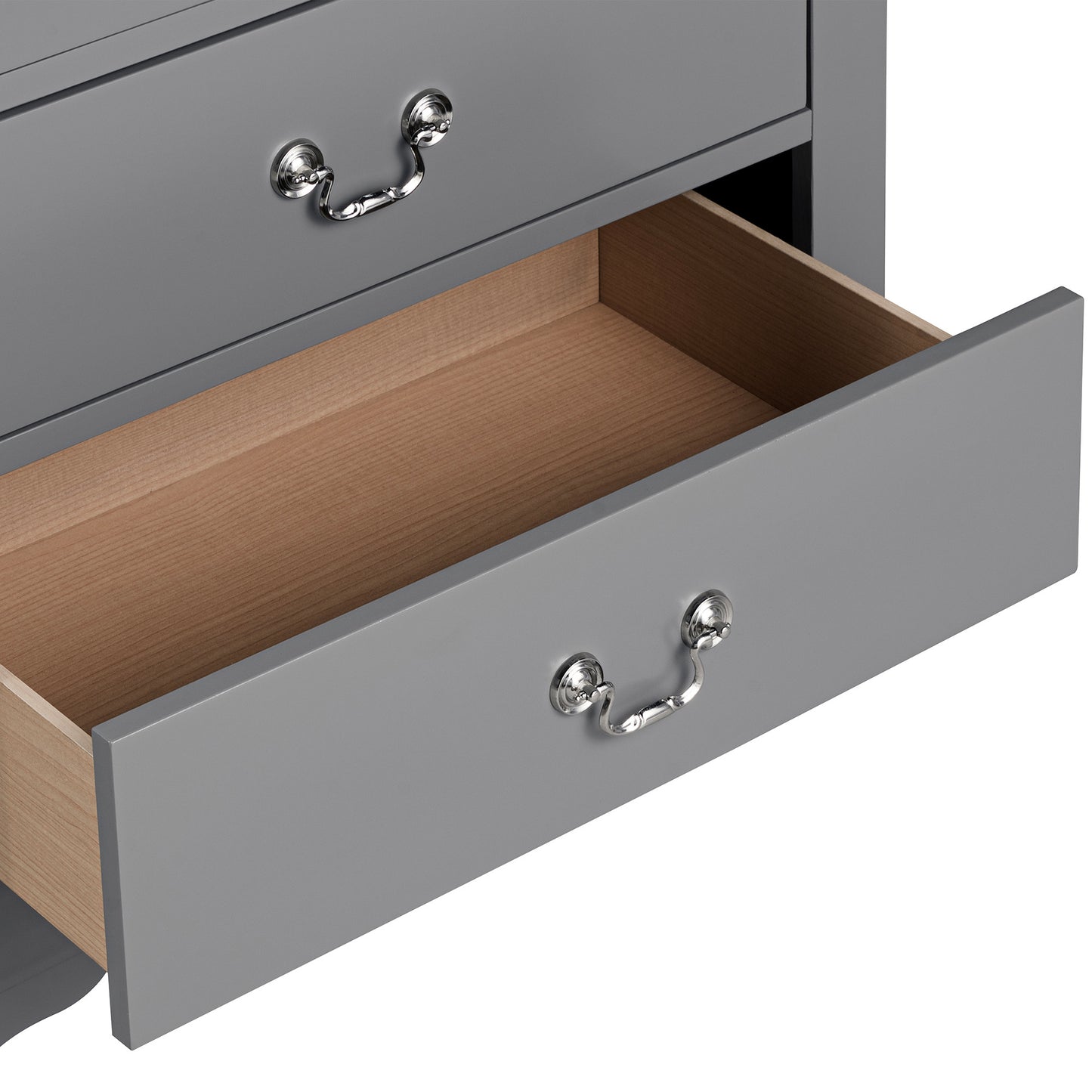 31.5"W Gray Modern Chest with English Dovetail Drawers – Solid Wood and Veneer