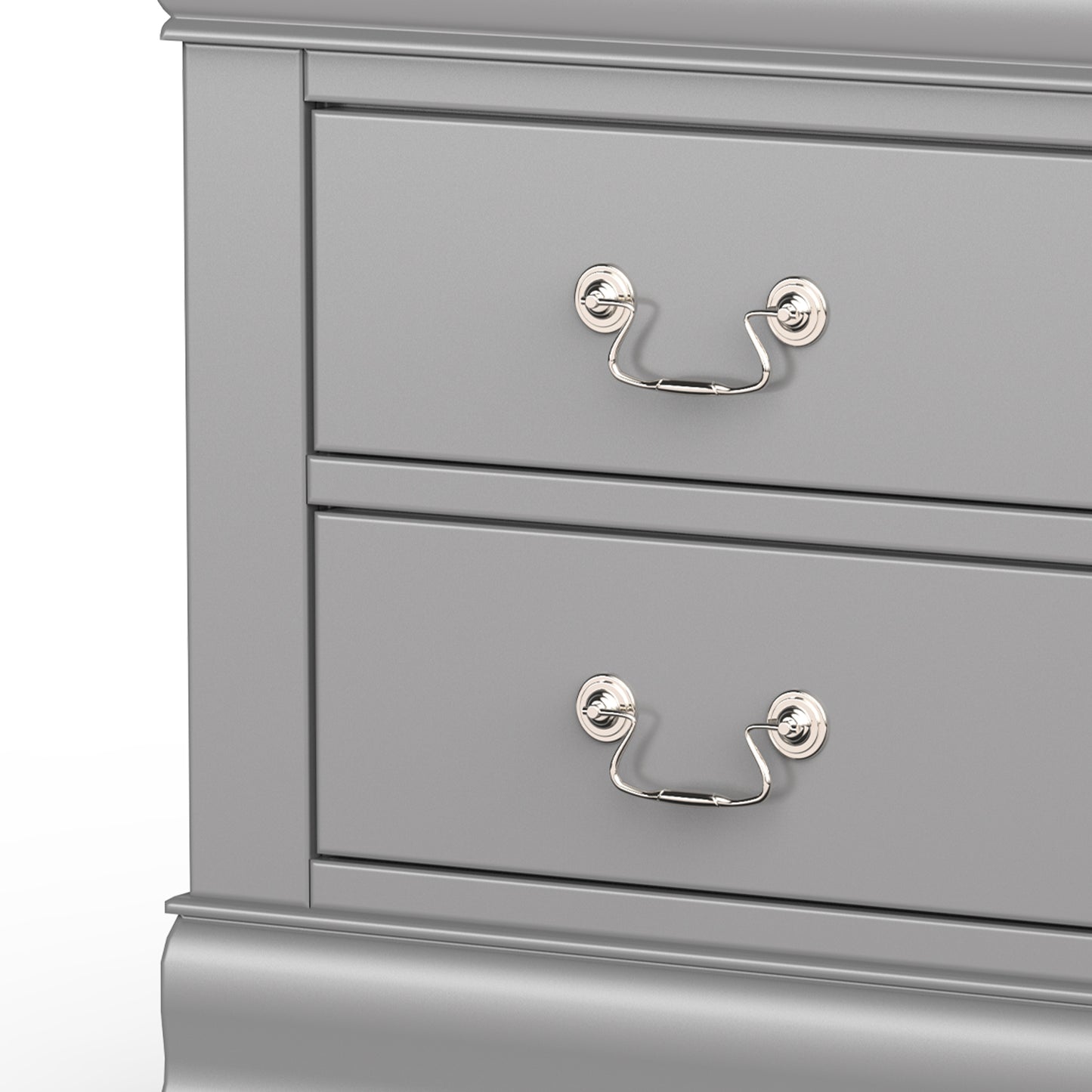 21.5"W Gray Traditional Nightstand with Dovetail Drawer and Bracket Feet