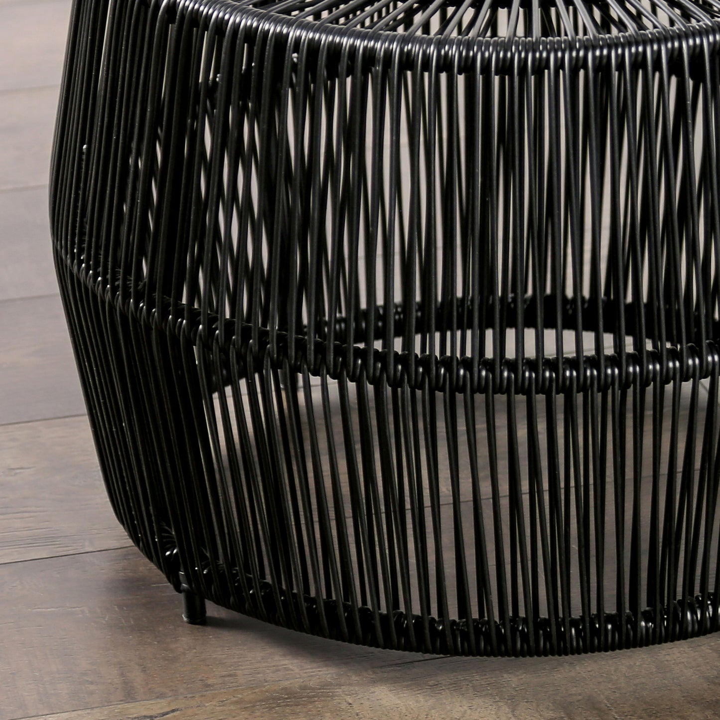 3-Piece Natural and Black Wicker Outdoor Conversation Set with Lounge Chairs and Table