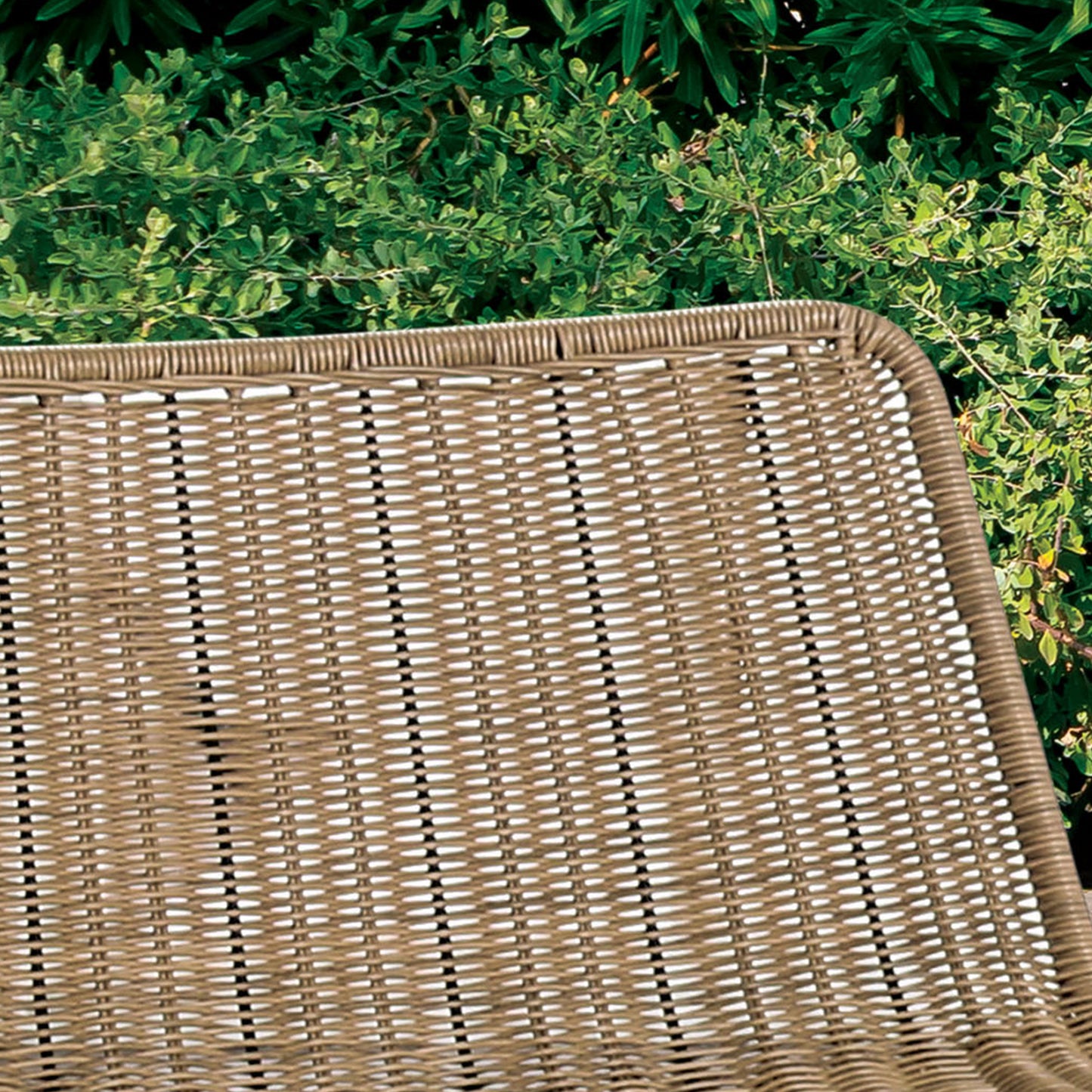 3-Piece Natural and Black Wicker Outdoor Conversation Set with Lounge Chairs and Table