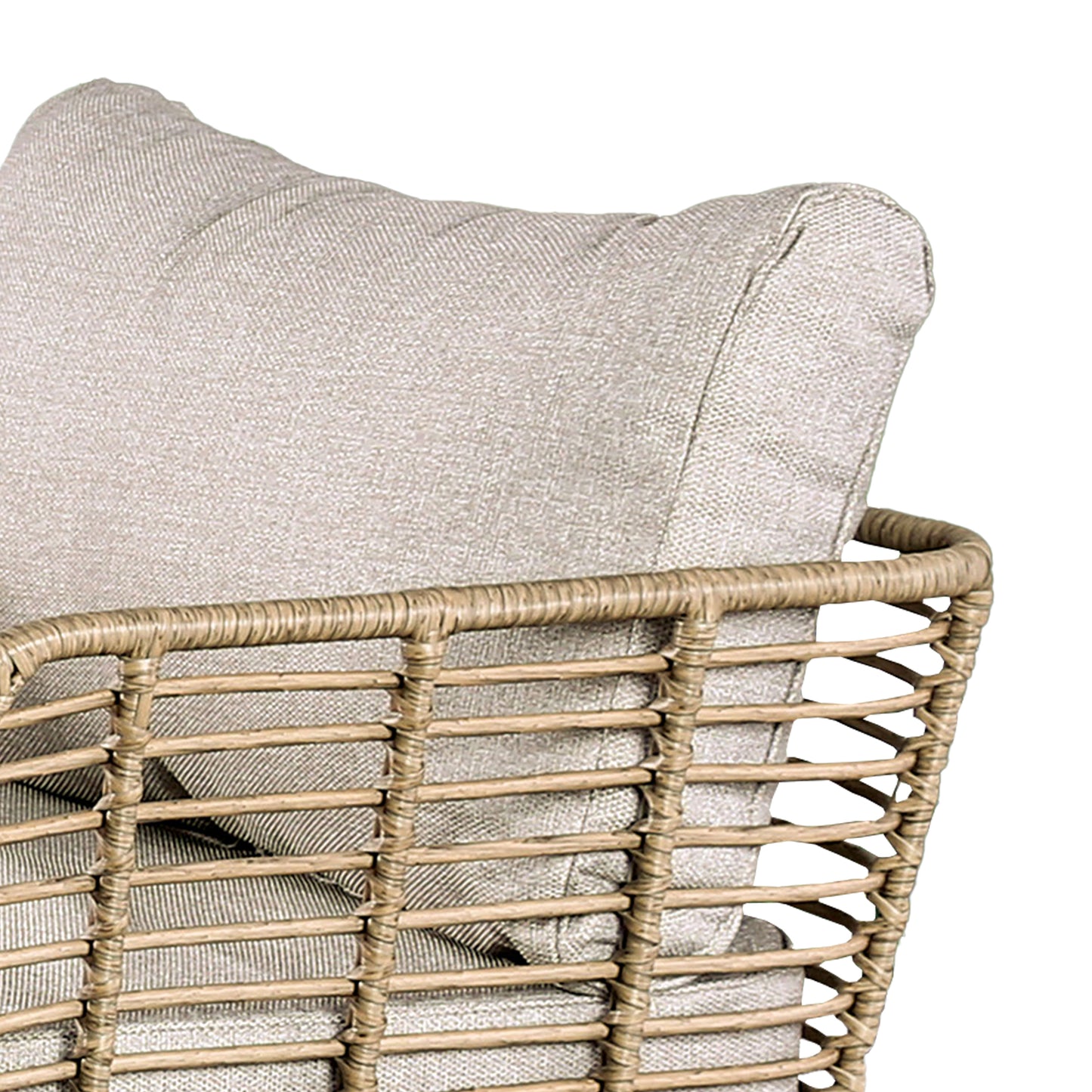 3-Piece Outdoor Conversation Set with Beige Cushions and 30" Coffee Table
