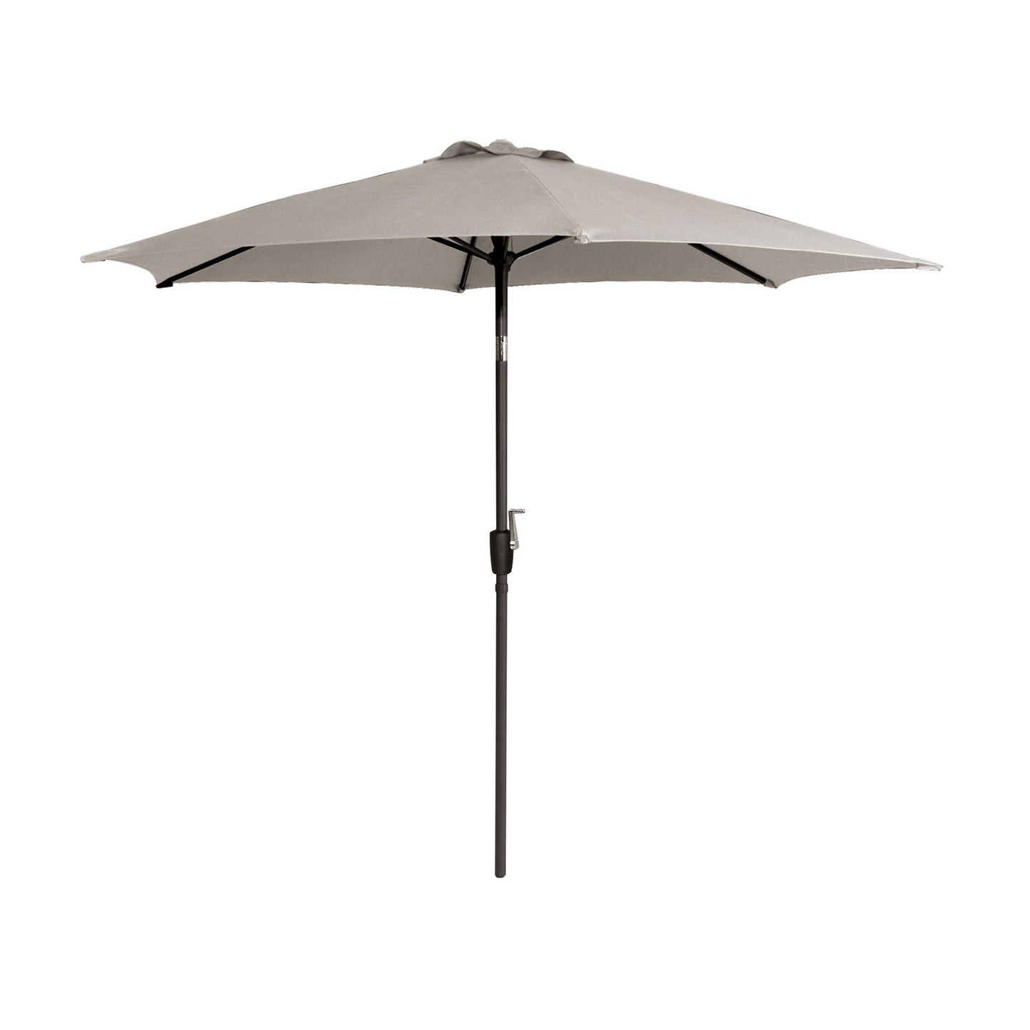 106" Round Tilting Umbrella in Canvas Stone with Black Steel Frame, UV50+ Protection