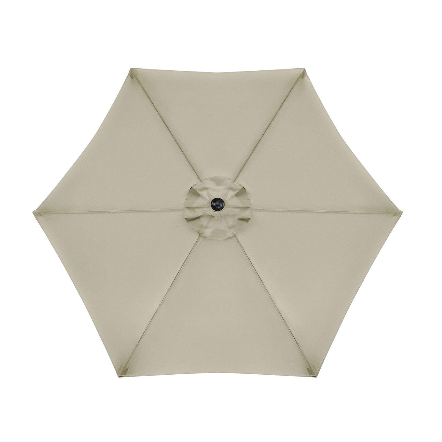 106" Round Tilting Umbrella in Canvas Stone with Black Steel Frame, UV50+ Protection