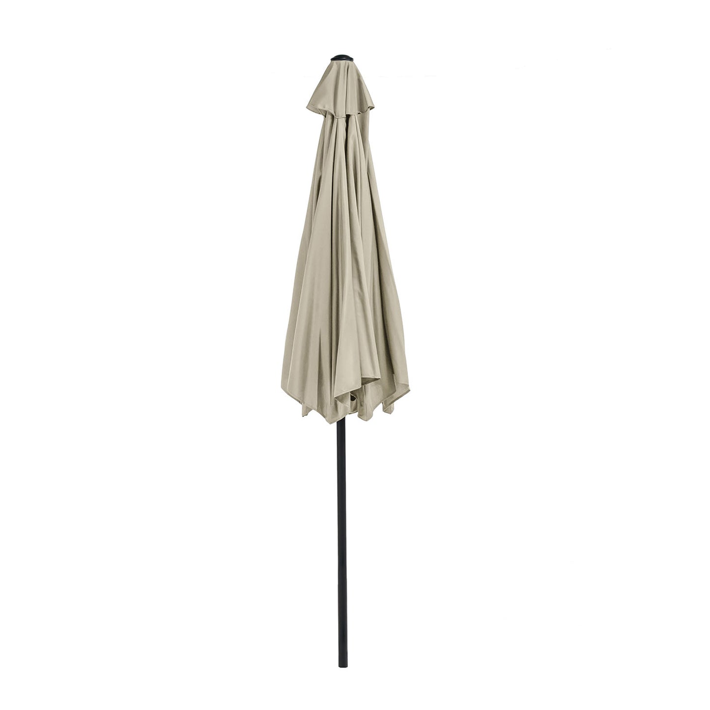 106" Round Tilting Umbrella in Canvas Stone with Black Steel Frame, UV50+ Protection