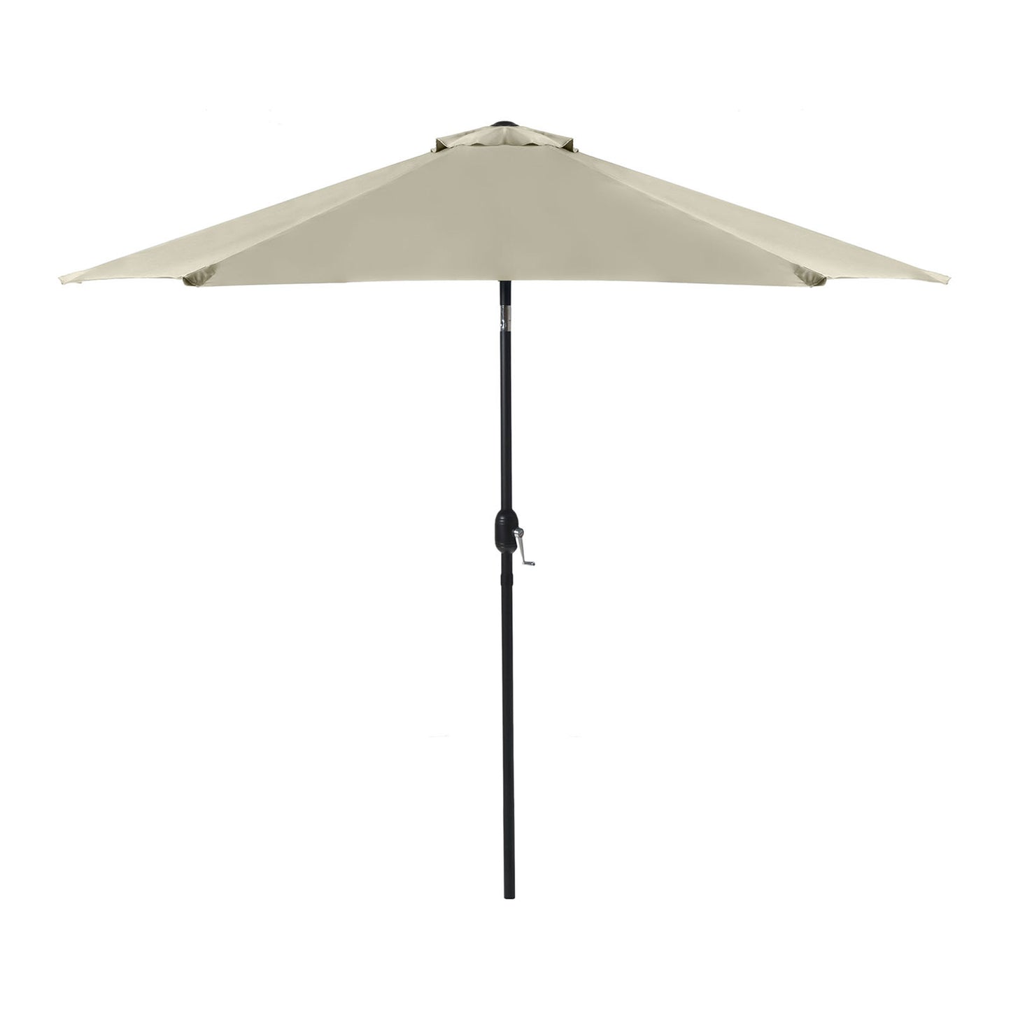 106" Round Tilting Umbrella in Canvas Stone with Black Steel Frame, UV50+ Protection