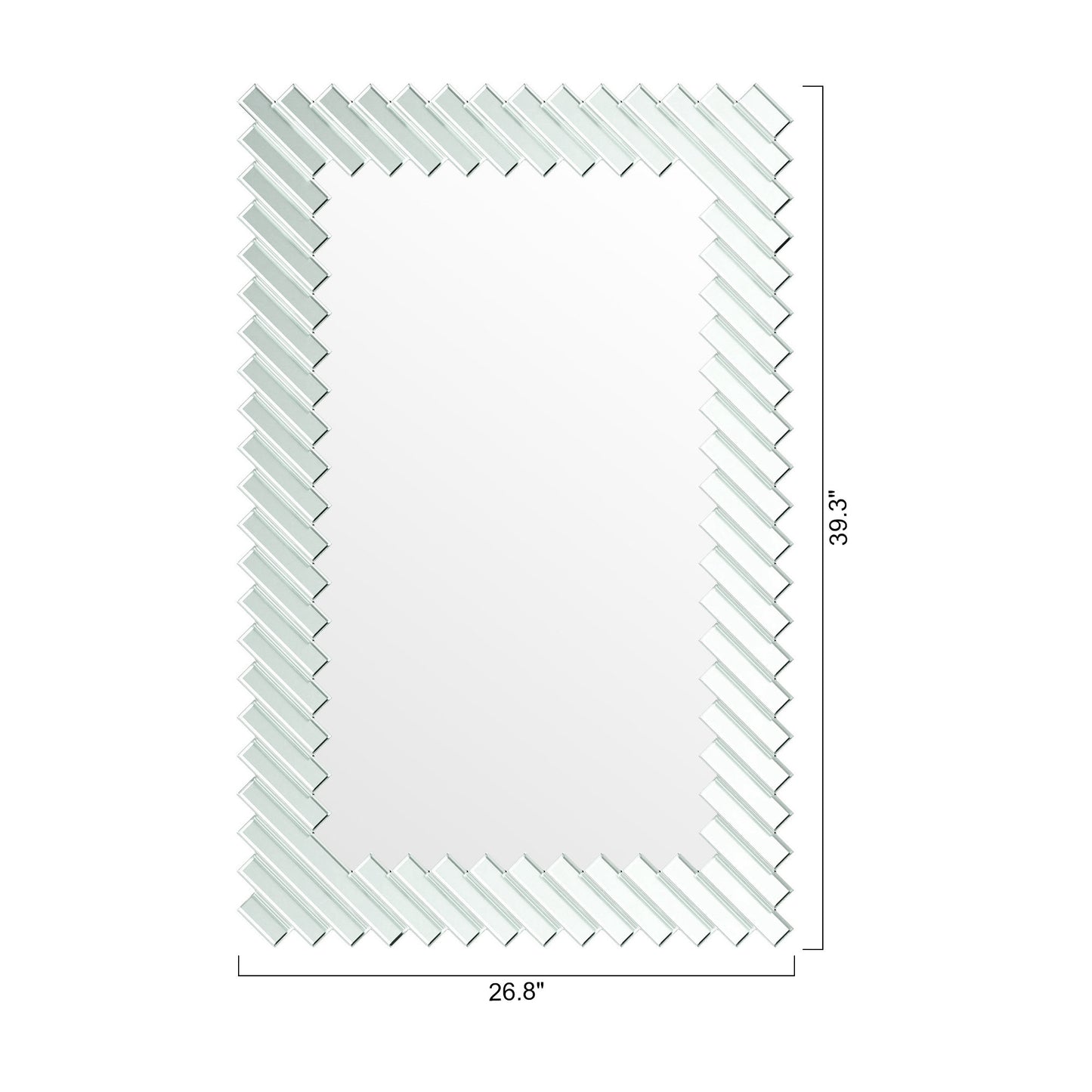 IHOMEADORE 26.8 in. W x 39.3 in. H Silver Rectangle Framed Bathroom Vanity Mirror, Modern