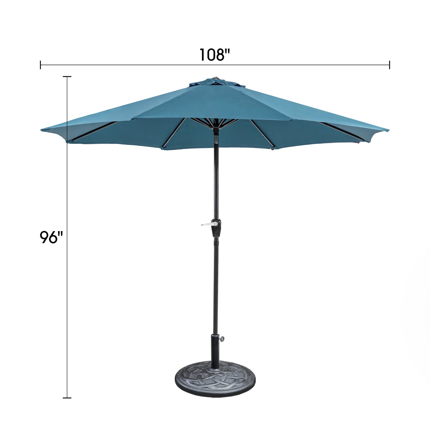 9' Blue Outdoor Patio Umbrella with Auto Tilt and 21" Round Base Included