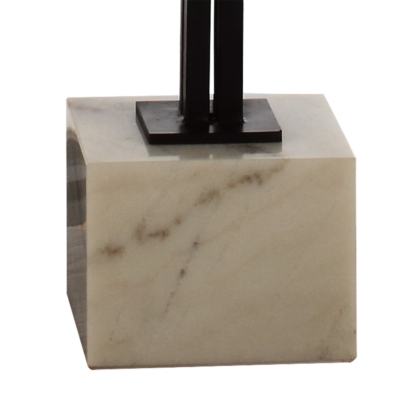 IHOMEADORE 24"H Black Square Pedestal Side Table with Marble Base, Modern