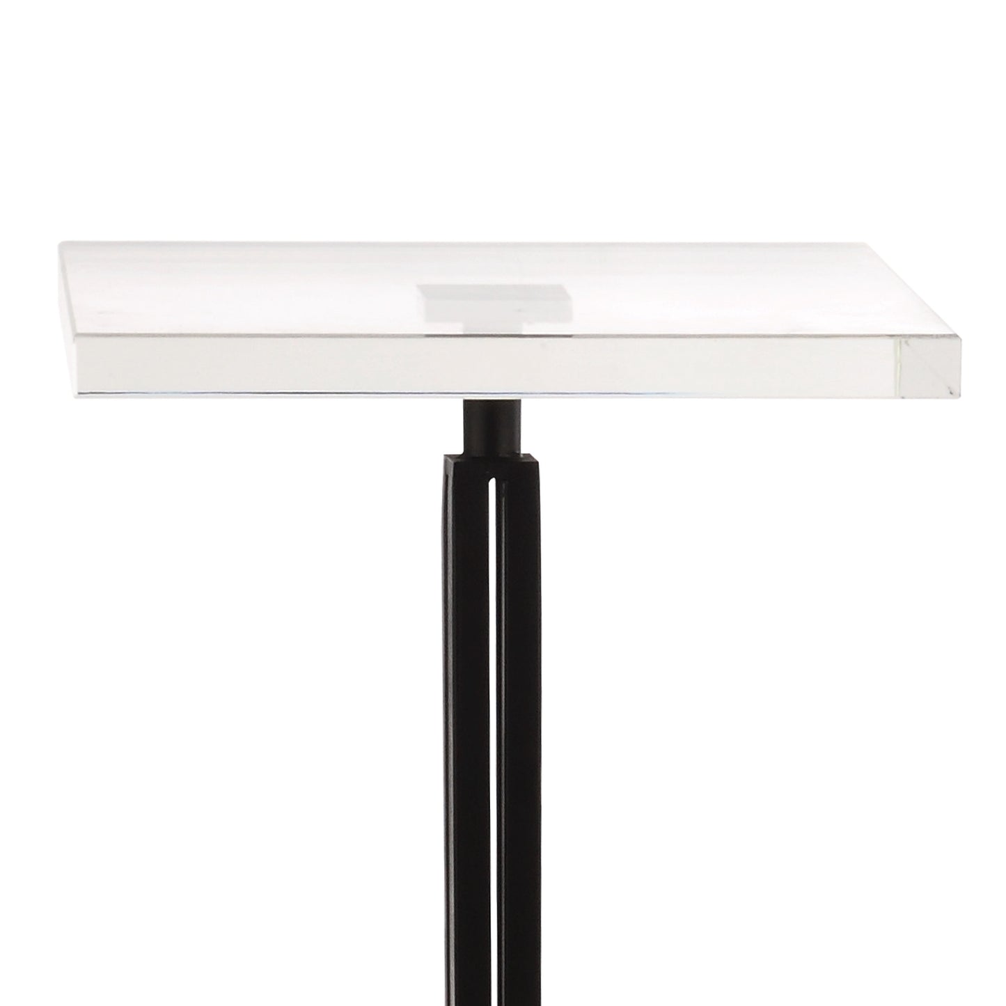 IHOMEADORE 24"H Black Square Pedestal Side Table with Marble Base, Modern