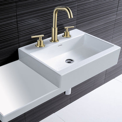 Brushed Gold Double Handle 360 Swivel Bathroom Sink Faucet with Accessrise