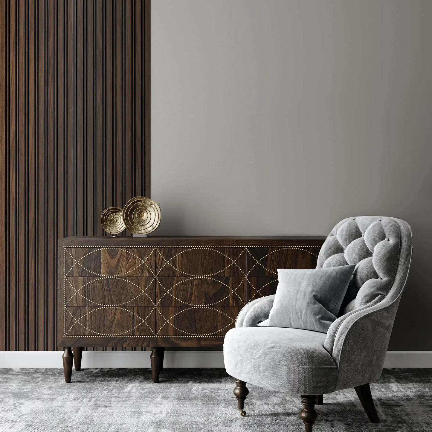 IHOMEADORE 94.5" X 23.7" Acoustic Wood Wall Paneling For Walls, Modern