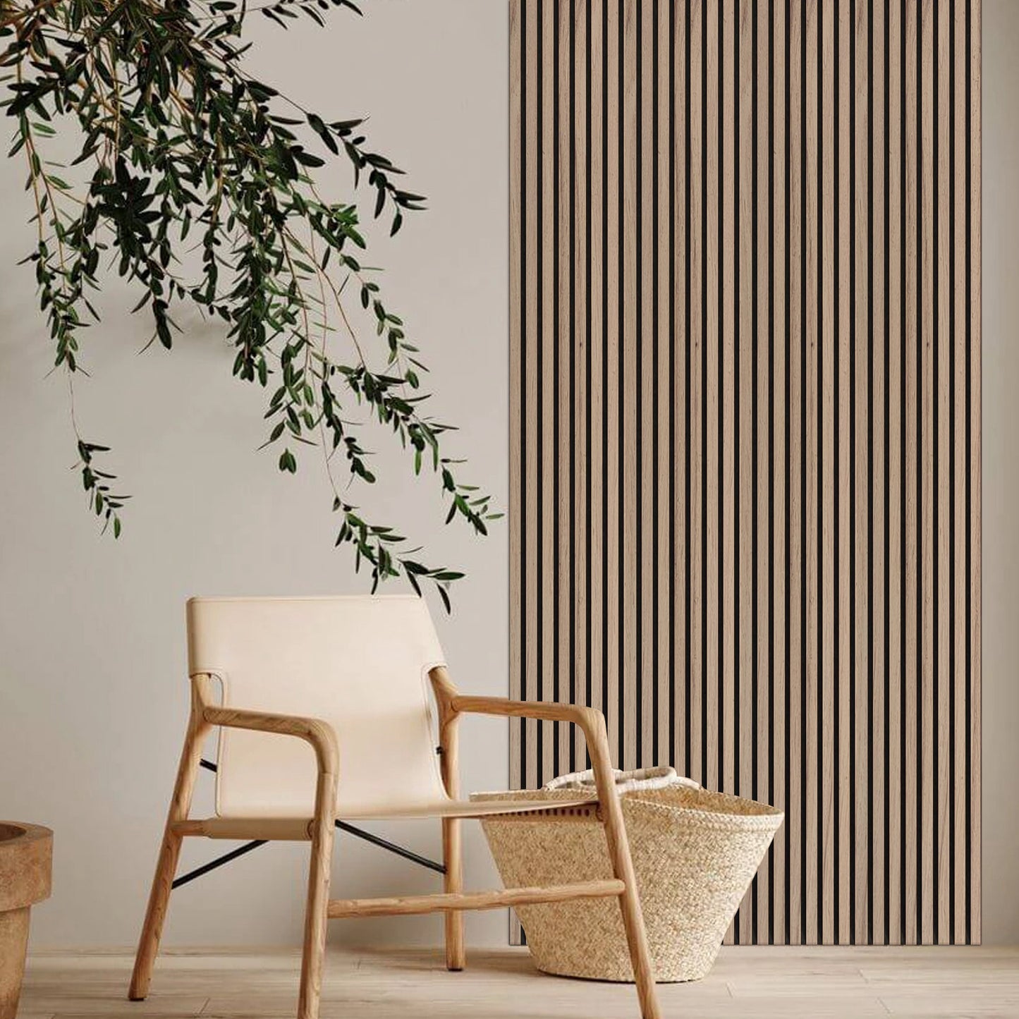 IHOMEADORE 94.5" X 23.7" Acoustic Wood Wall Paneling For Walls, Modern