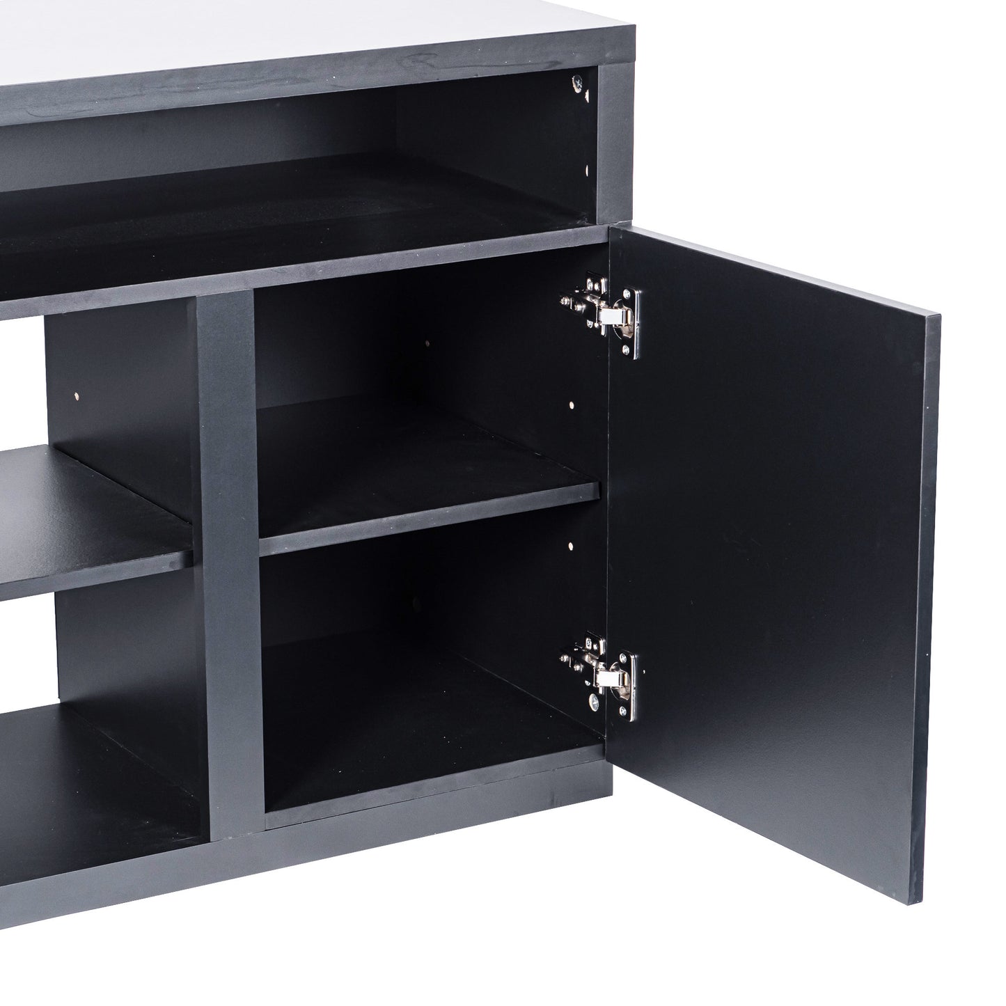 IHOMEADORE 68" Black 4-Shelves LED Storage TV Stand for TVs up to 75", Modern