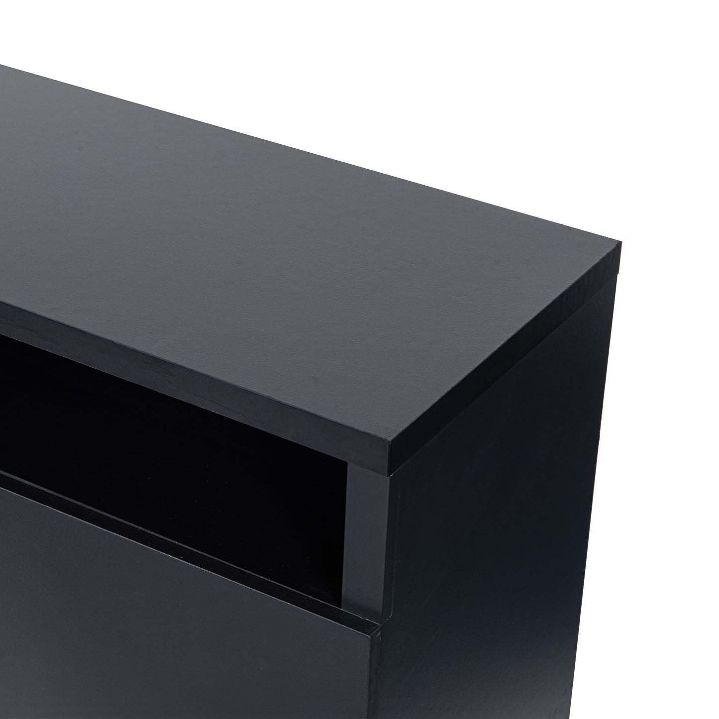 IHOMEADORE 68" Black 4-Shelves LED Storage TV Stand for TVs up to 75", Modern