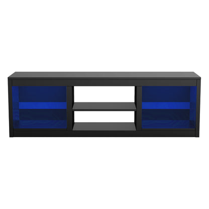 IHOMEADORE 66" W Black Storage TV Stand for TVs up to 75", Modern