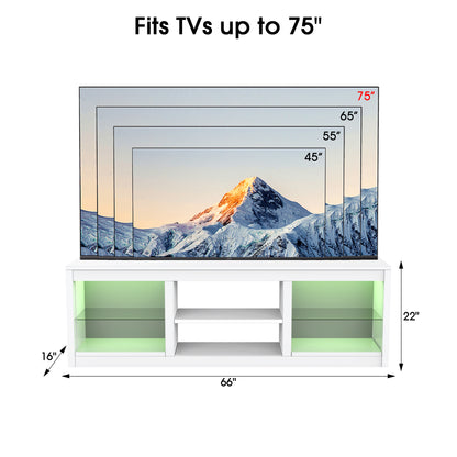 IHOMEADORE 66'' W White Storage TV Stand for TVs up to 75", Modern