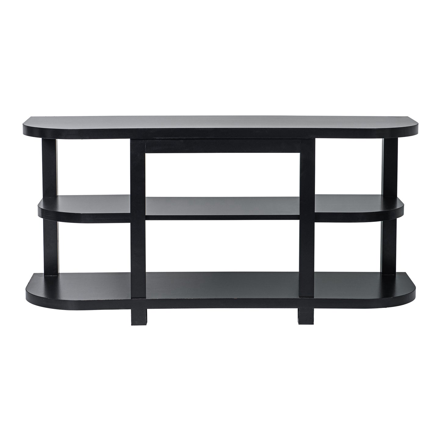 IHOMEADORE 48" Black Shelves TV Stands Console Table with 18" Electric Fireplace, Modern